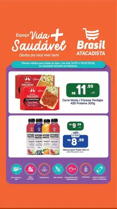 Brasil Atacadista ofertas Vida Saudável - Pré-Visualização do folheto da loja Brasil Atacadista, válido de 13/07/2026 | Página: 7 | Produtos: Colágeno, Carne, Cereais, Carne moída