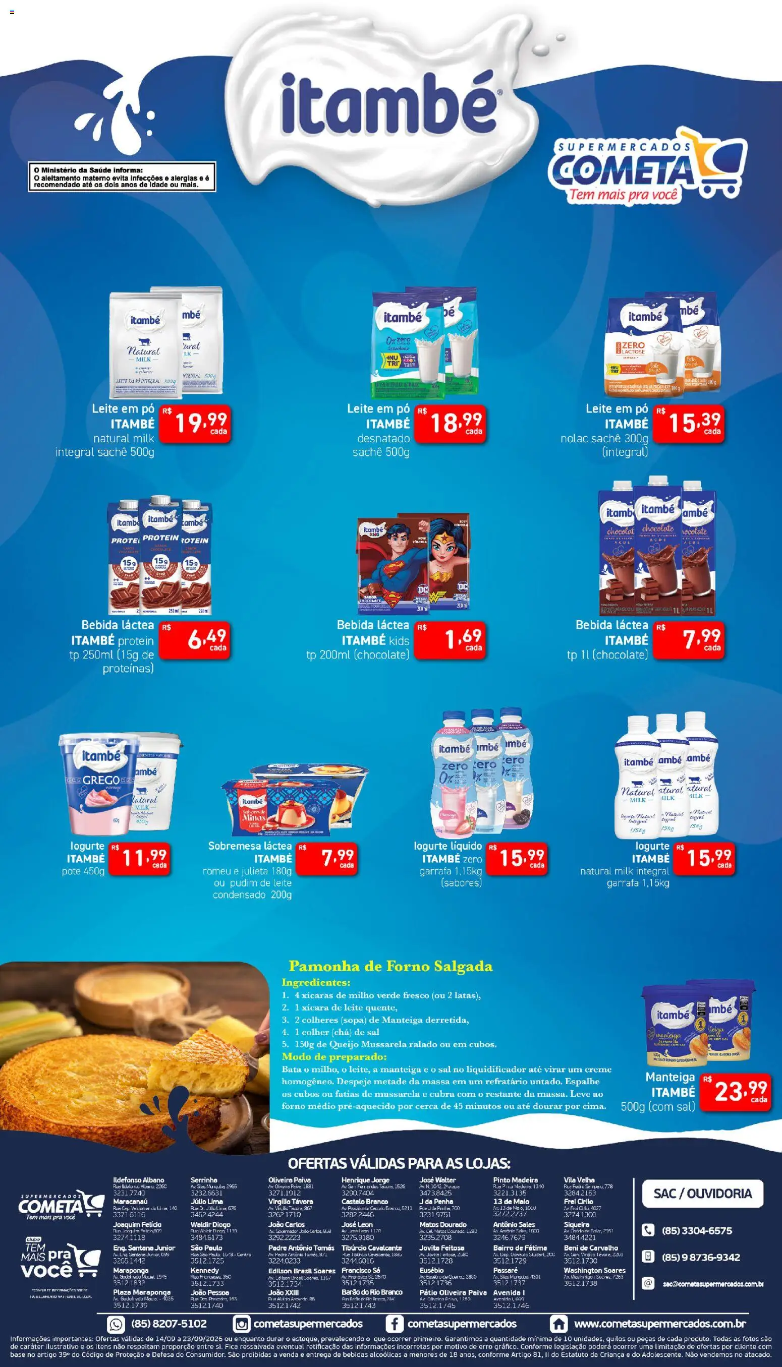 Cometa Supermercados Folheto - válido de 14/09/2026 | Página: 1 | Produtos: Liquidificador, Manteiga, Base, Bebida