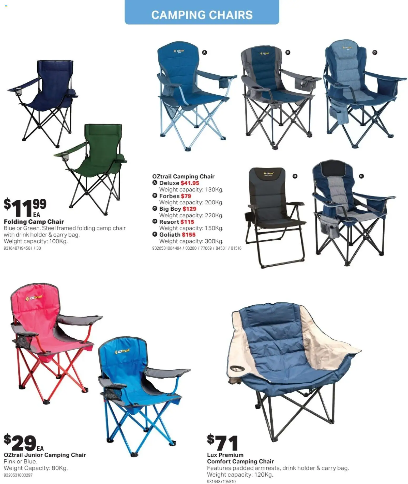 Mitre 10 catalogue - valid from 16/09/2026 | Page: 18 | Products: Chair, Camping chair, Weight, Chairs