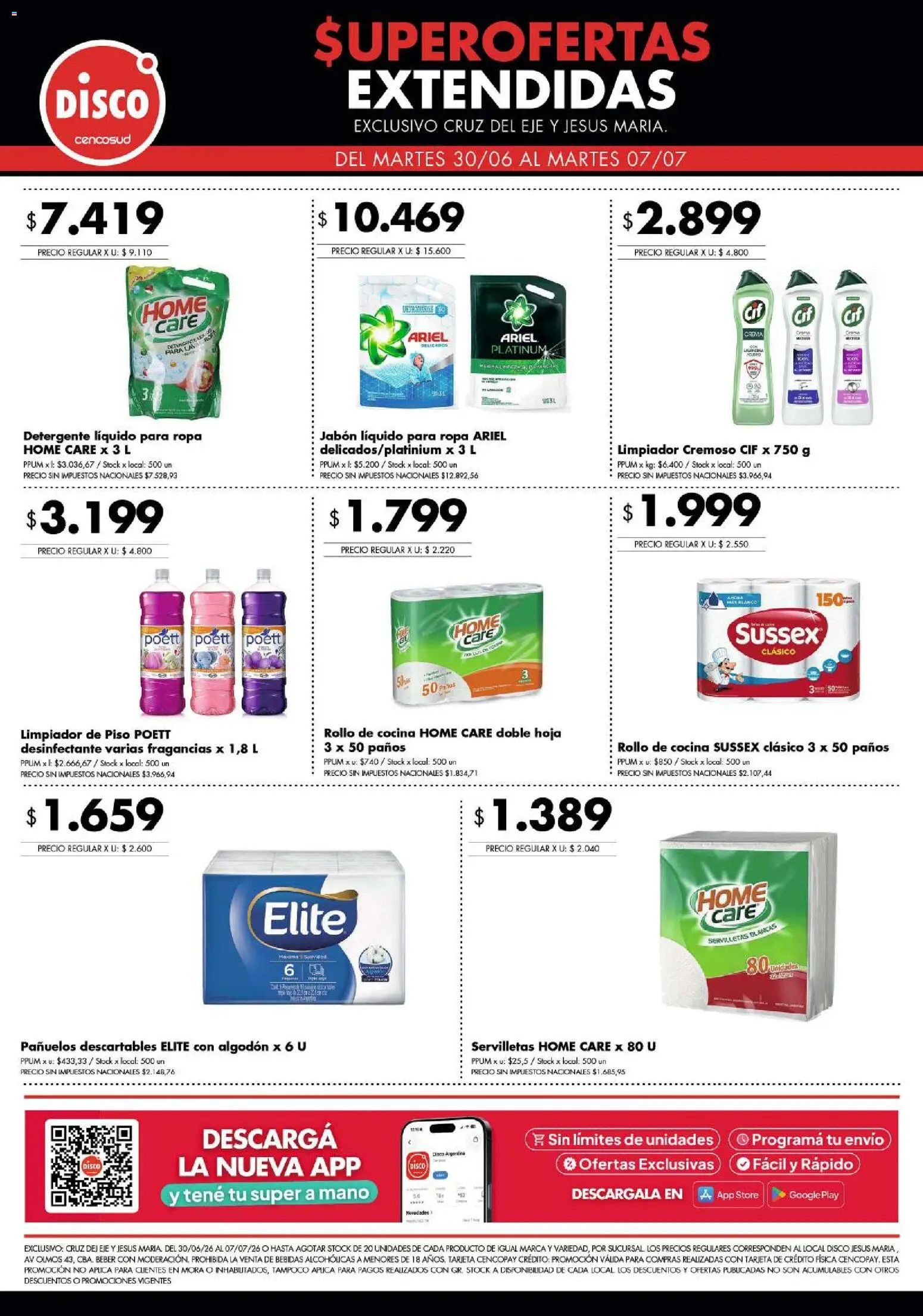 Disco ofertas │ válido desde el 30/06/2026 | Página: 5 | Productos: Desinfectante, Algodón, Disco, Cocina