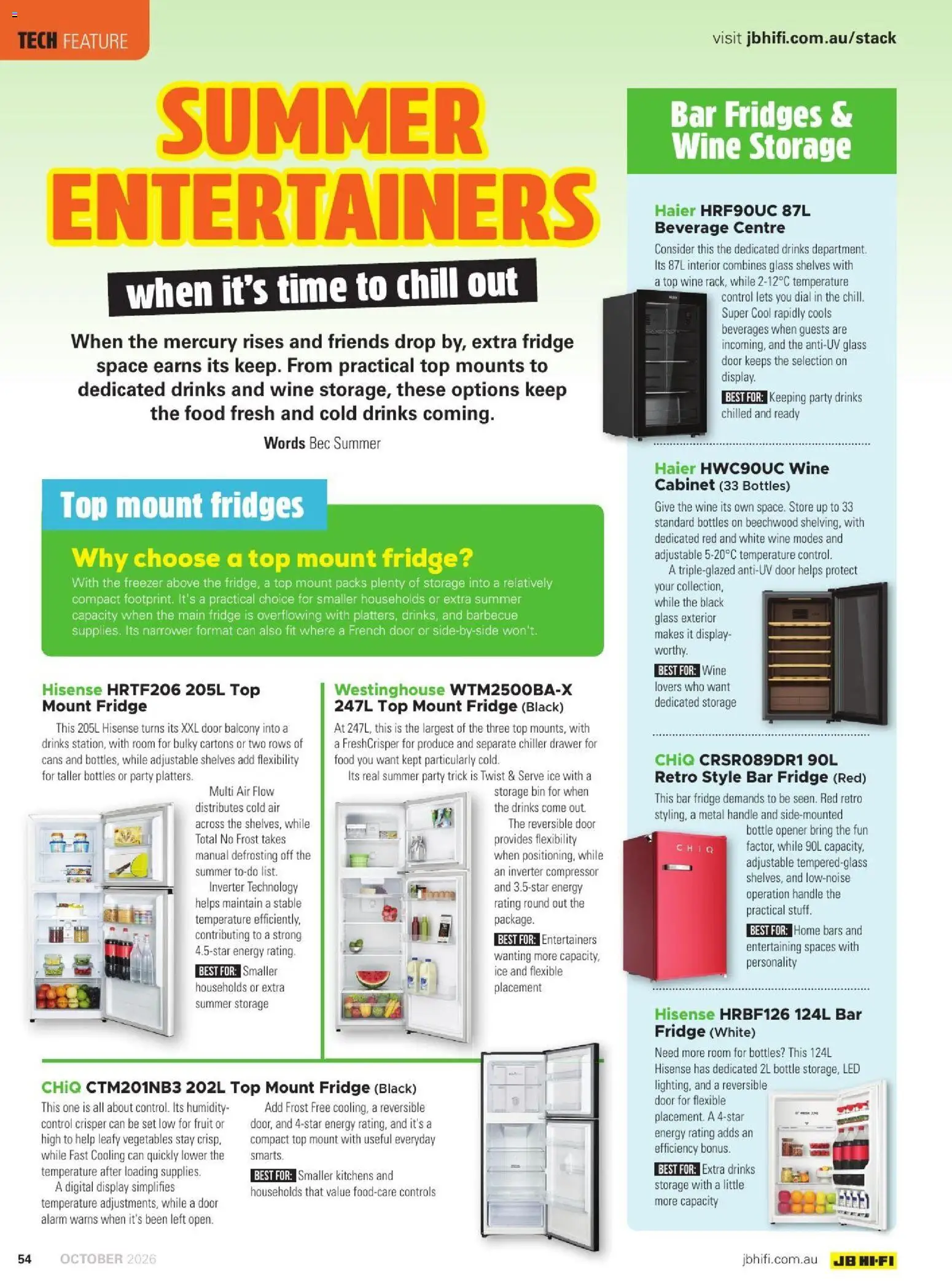 JB Hi-Fi catalogue - valid from 01/10/2026 | Page: 54 | Products: Compressor, Vegetables, Fruit, Freezer