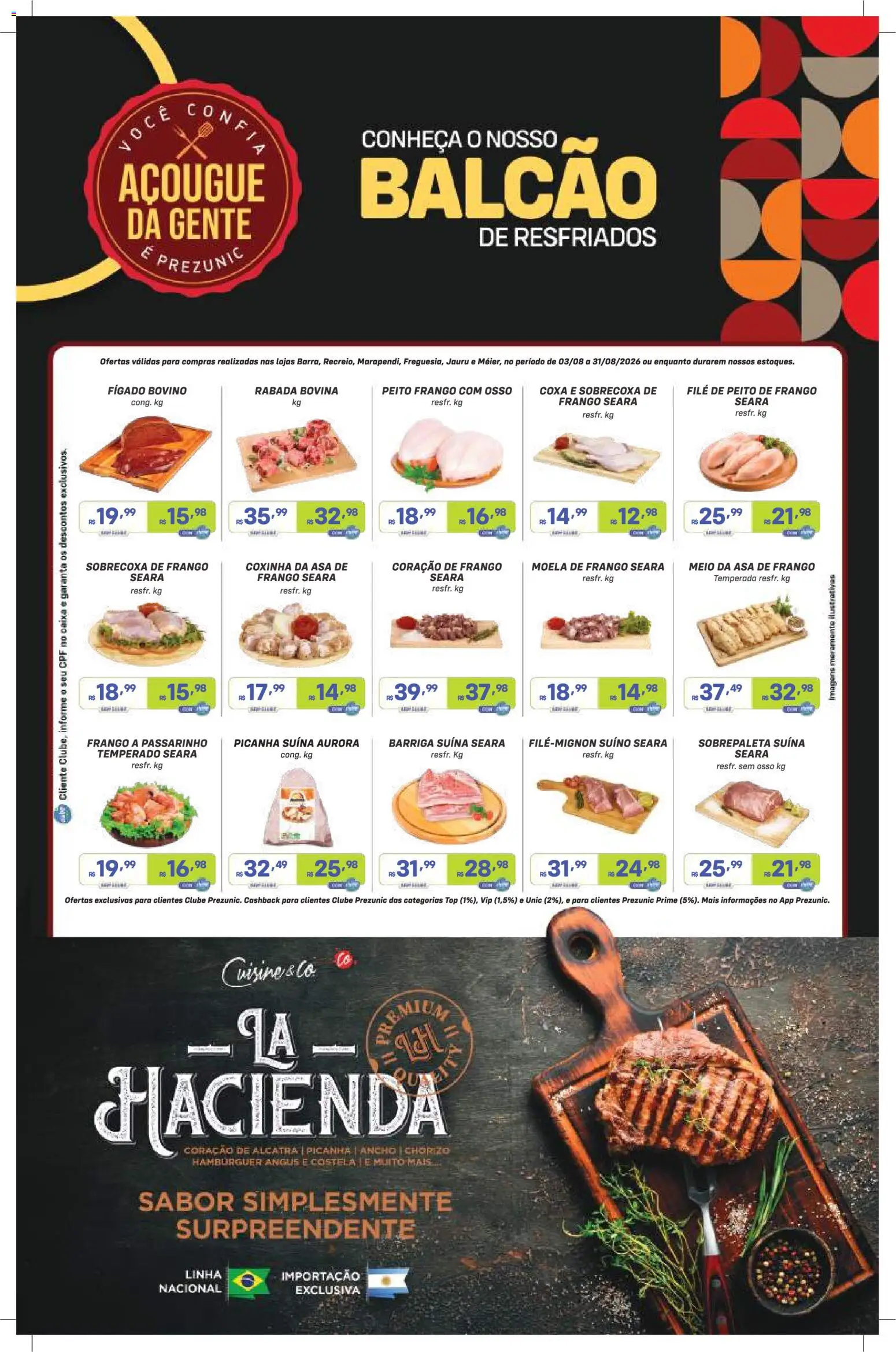 Prezunic Folheto - válido de 03/08/2026 | Página: 7 | Produtos: Picanha, Asa de frango, Caixa, Frango