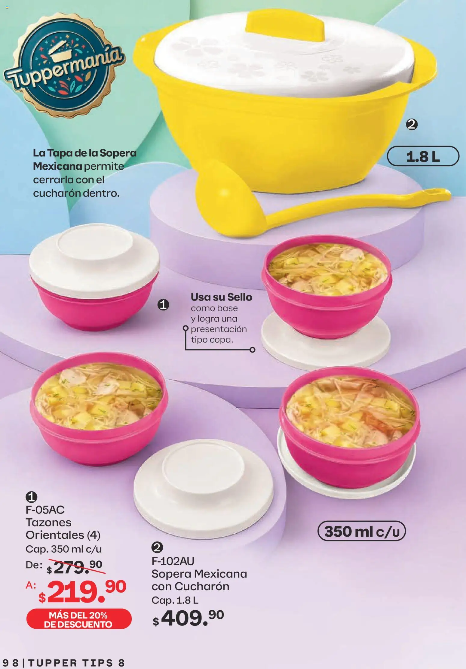 Nuevas ofertas de Tupperware válidas en toda la República Mexicana desde el 13/07/2026. ¡Encuentra las mejores ofertas en Tupperware catálogo! | Página: 98 | Productos: Tupper, Cucharón
