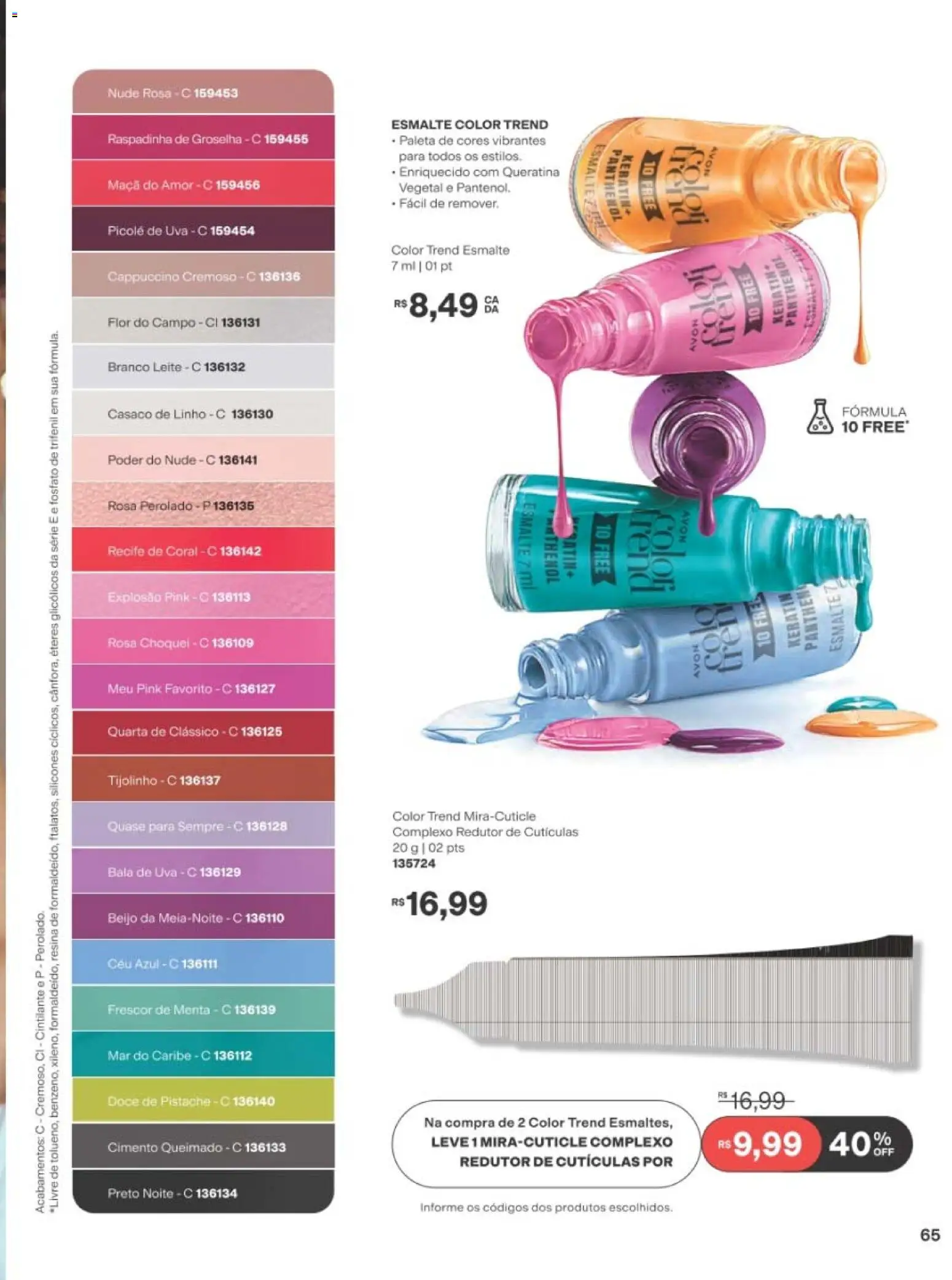 Avon Folheto - válido de 19/07/2026 | Página: 65 | Produtos: Pistache, Leite, Cimento, Bala