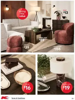 Preview of Kmart August Living - valid from 23/07/2026 | Page: 25 | Products: Table, Lamp, Candle, Portable
