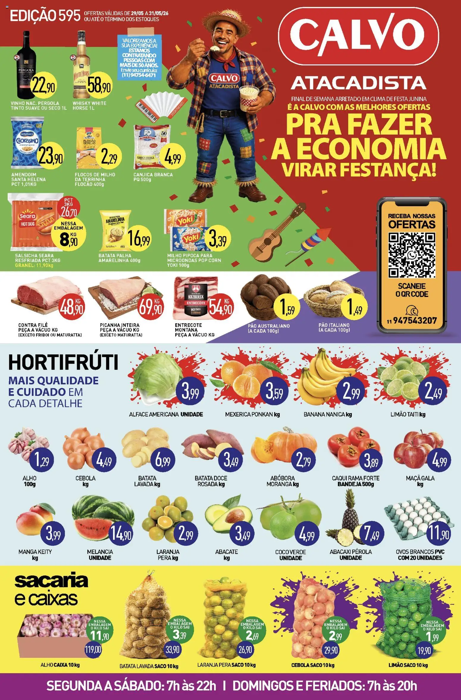 Calvo Atacadista Folheto - válido de 29.05.2026 | Página: 1 | Produtos: Caqui, Pera, Abacaxi, Pipoca