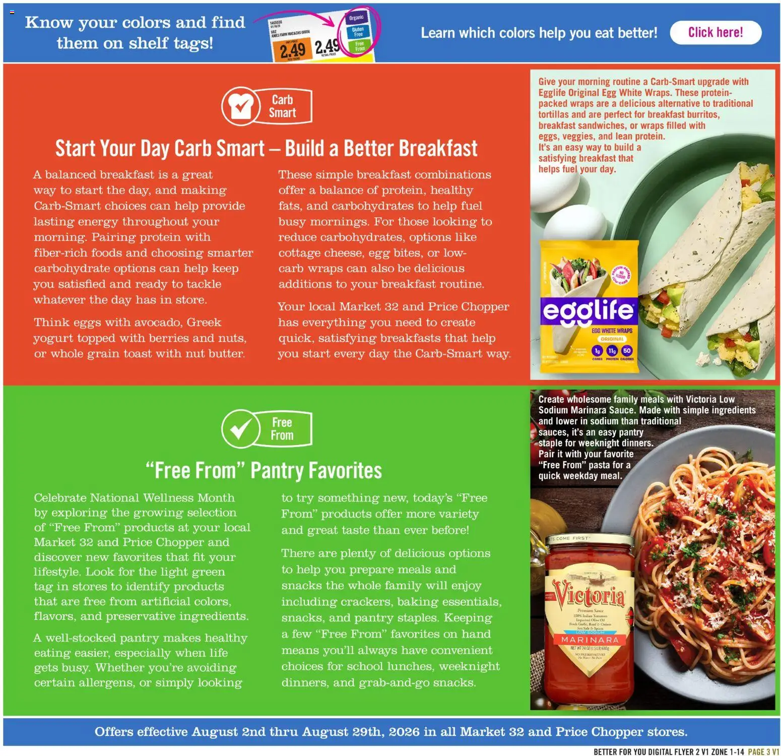 Price Chopper August Better For You - valid from 08/02/2026 | Page: 3 | Products: Shelf, Yogurt, Eggs, Spices