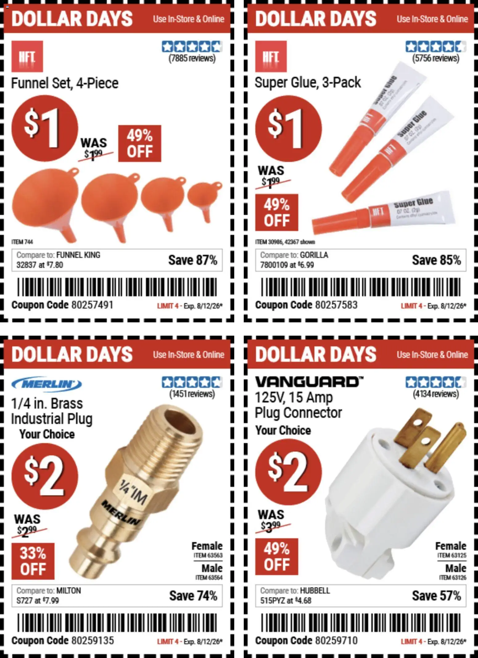 Harbor Freight Dollar Days - valid from 07/30/2026 | Page: 2 | Products: Connector