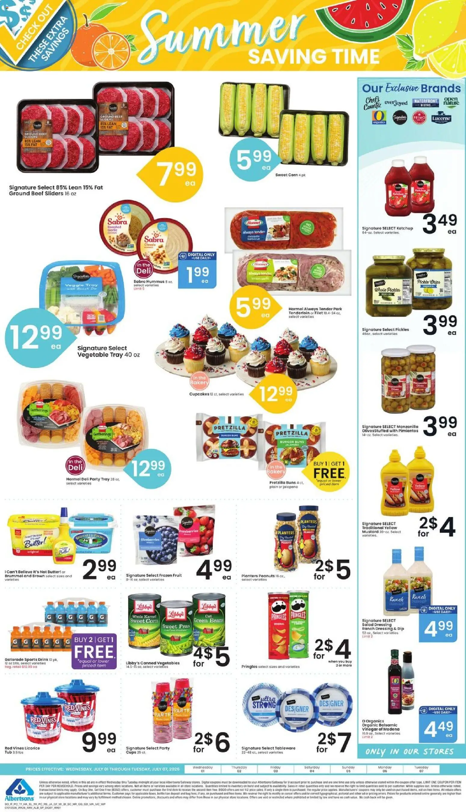 Albertsons Weekly Ad - valid from 07/01/2026 | Page: 8 | Products: Bakery, Vinegar, Butter, Pork