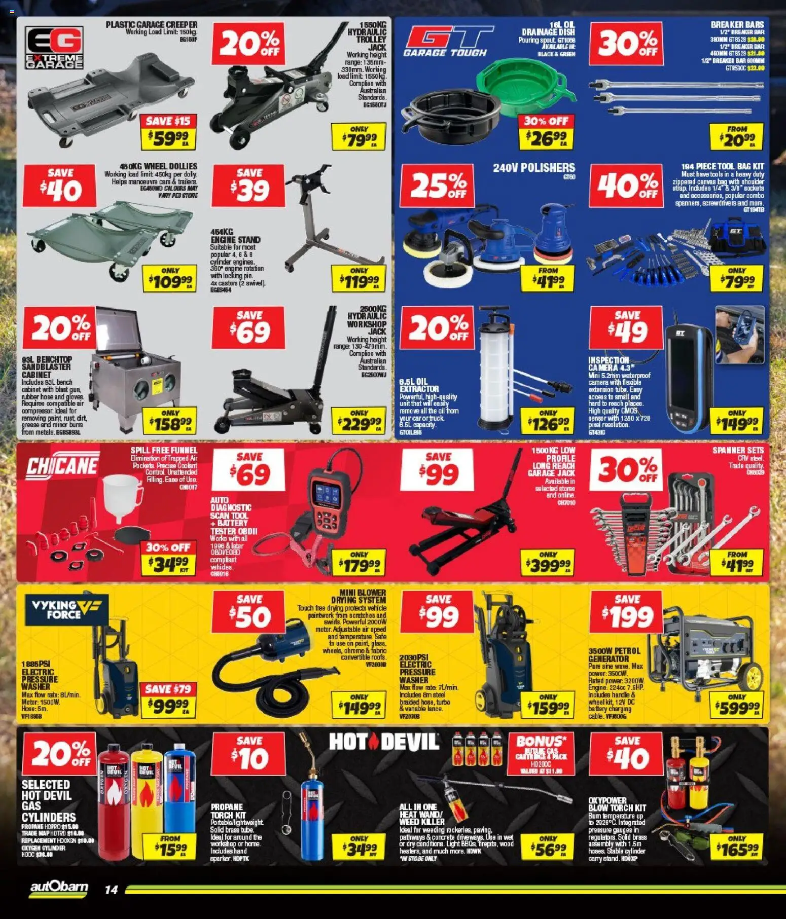 Autobarn catalogue - valid from 25.03.2026 | Page: 14 | Products: Battery, Trolley, Washer, Bench