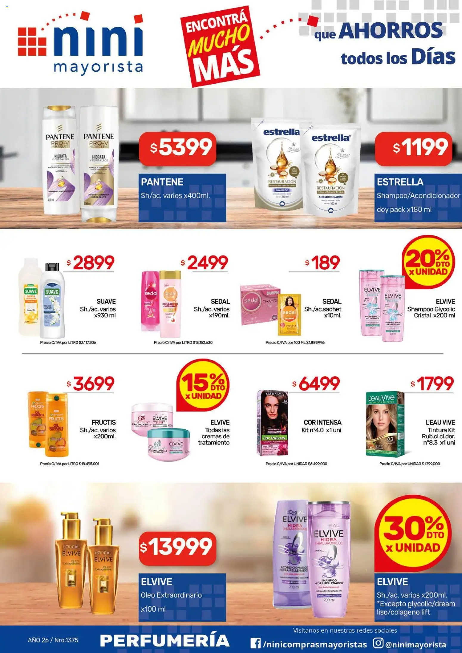 NINI Mayorista catálogo │ válido desde el 31/08/2026 | Página: 2 | Productos: Shampoo, Tintura, Acondicionador, Crema