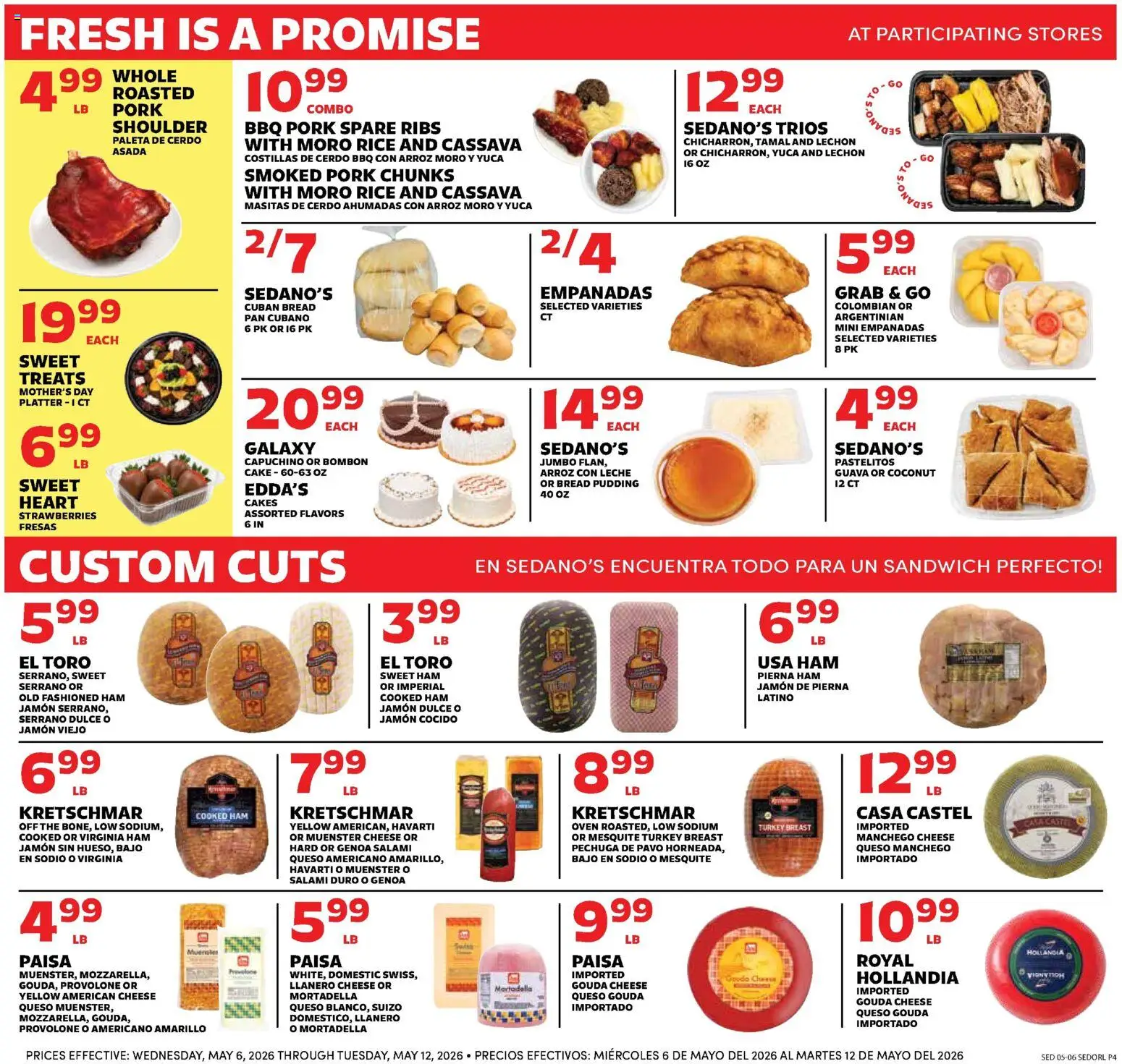 Sedano's Weekly Ad - valid from 06.05.2026 | Page: 4 | Products: Pan, Cheese, Bread, Oven