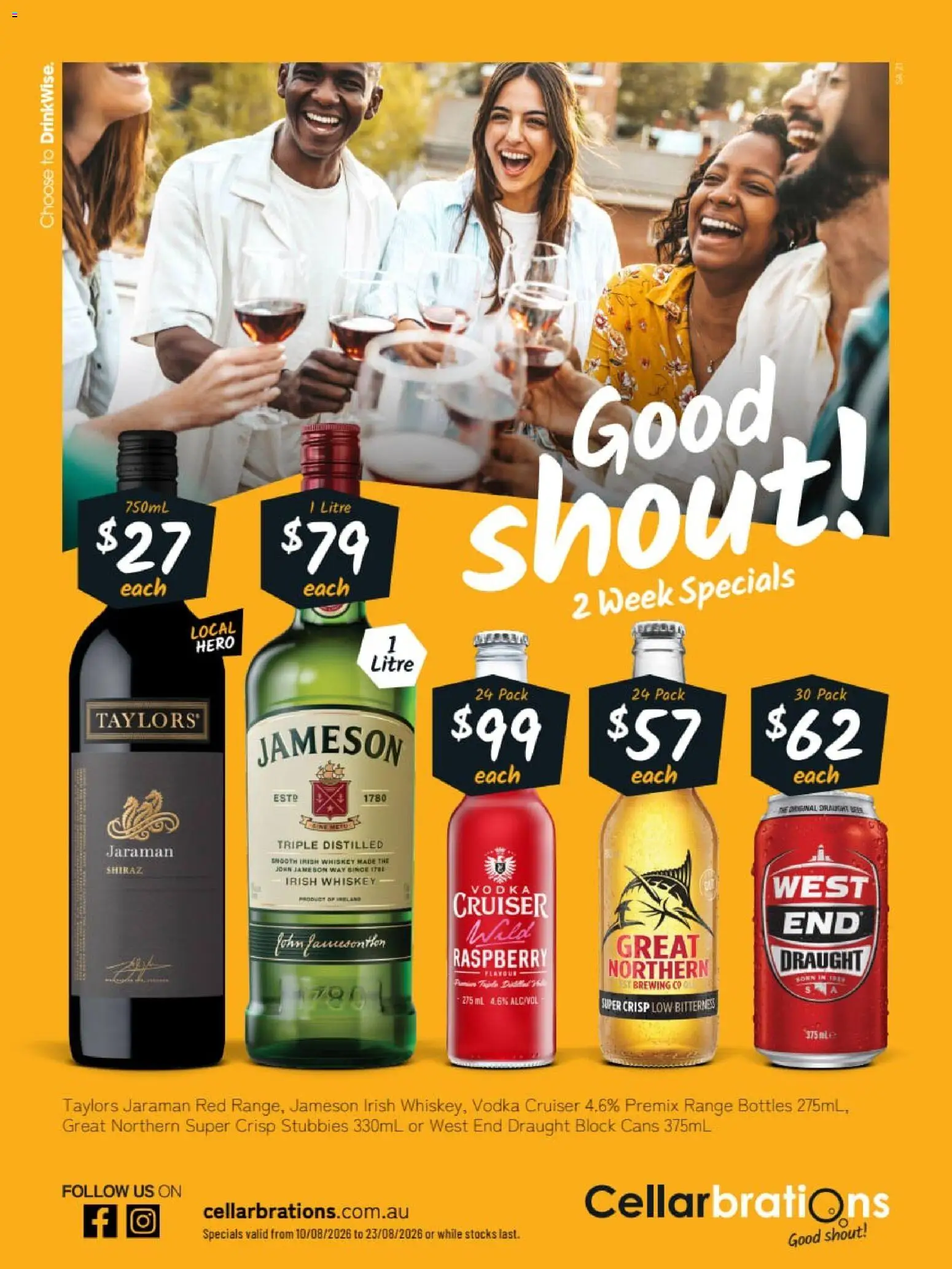 Cellarbrations catalogue - valid from 10/08/2026 | Page: 1 | Products: Vodka, Whiskey, Raspberry, Jameson