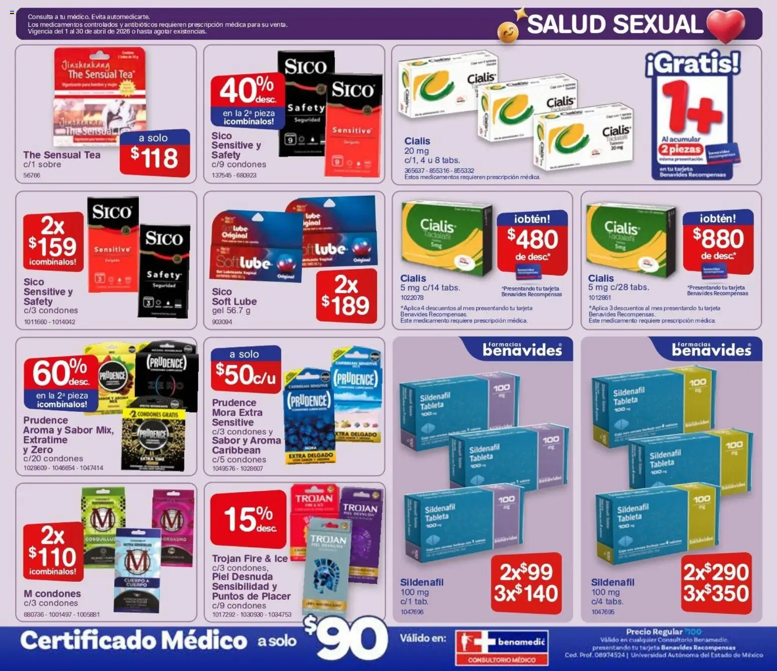 Nuevas ofertas de Farmacia Benavides válidas en toda la República Mexicana desde el 01.04.2026. ¡Encuentra las mejores ofertas en Farmacia Benavides catálogo! | Página: 15 | Productos: Tableta, Sobre