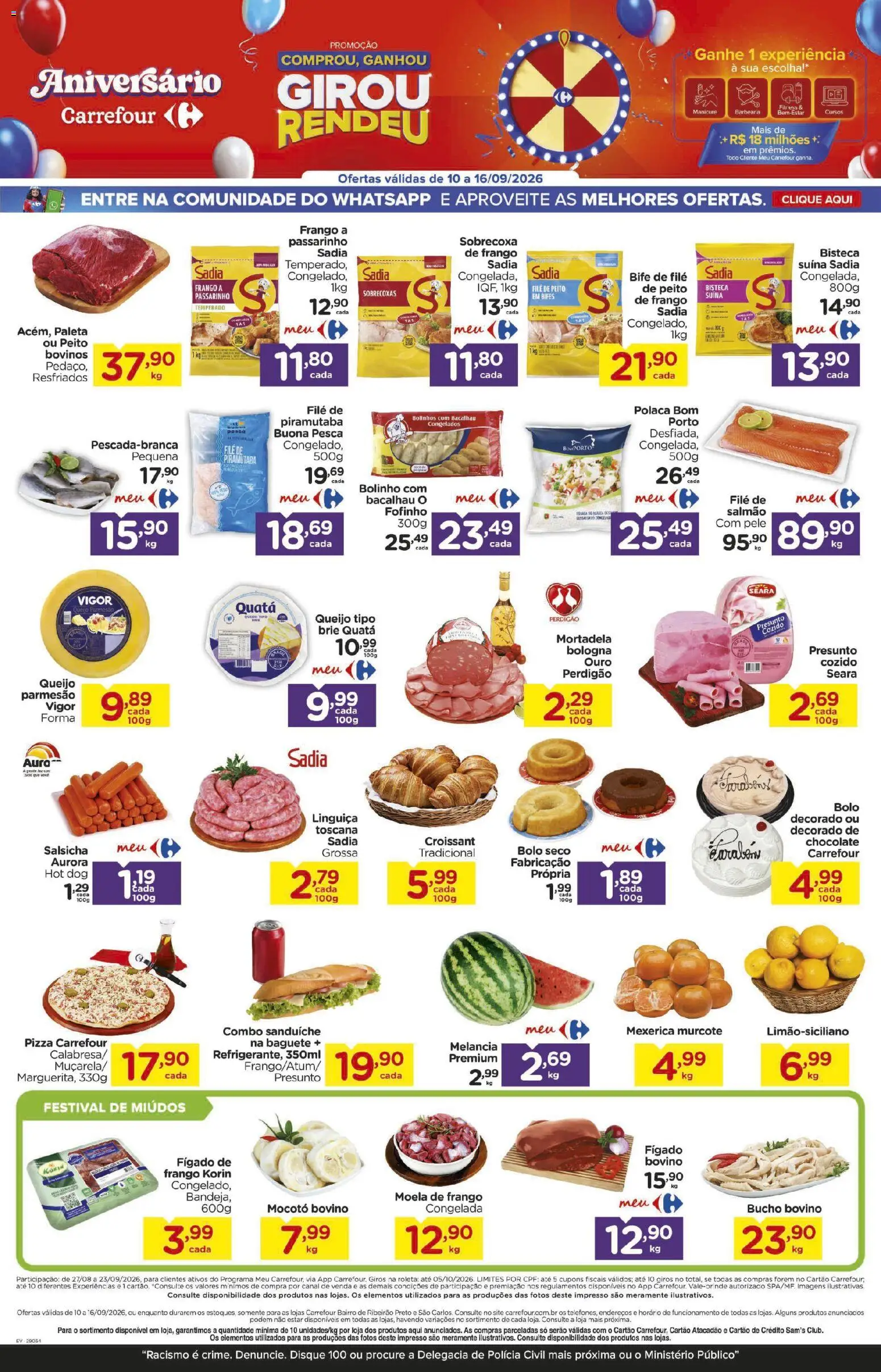 Carrefour Bairro Folheto - válido de 10/09/2026 | Página: 2 | Produtos: Linguiça, Moela, Mortadela, Brie
