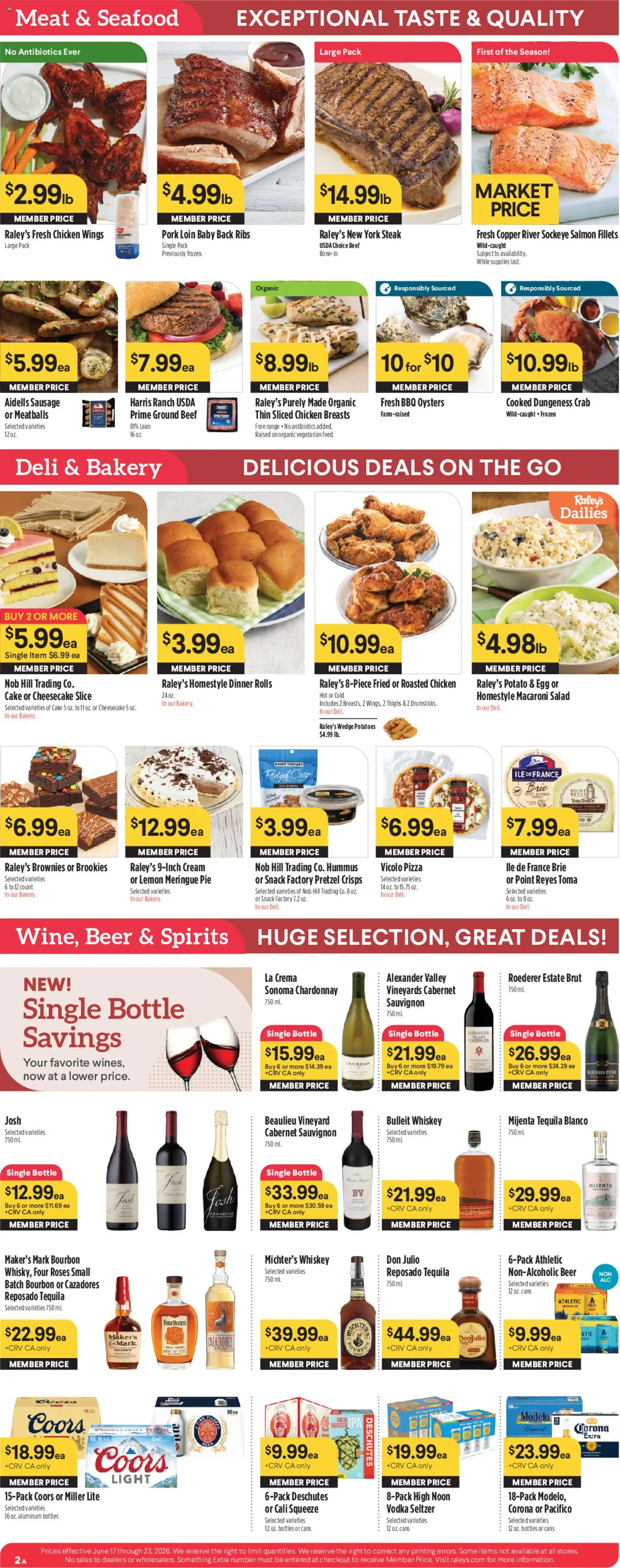Raley's Weekly Ad - valid from 17.06.2026 | Page: 3 | Products: Cream, Vodka, Potatoes, Lemon