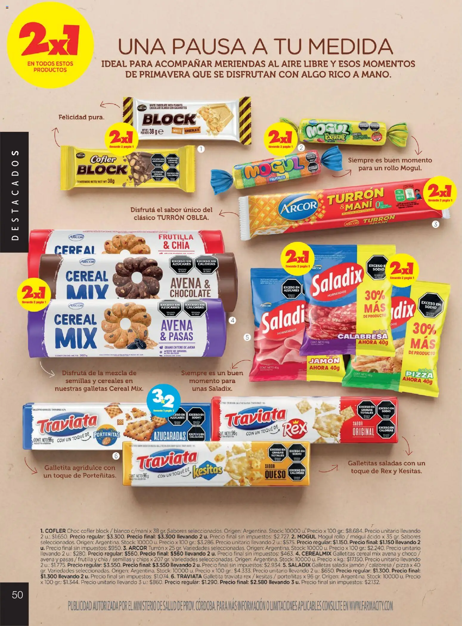 Farmacity catálogo │ válido desde el 01/09/2026 | Página: 50 | Productos: Chocolate blanco, Frutilla, Aceite de girasol, Cereales