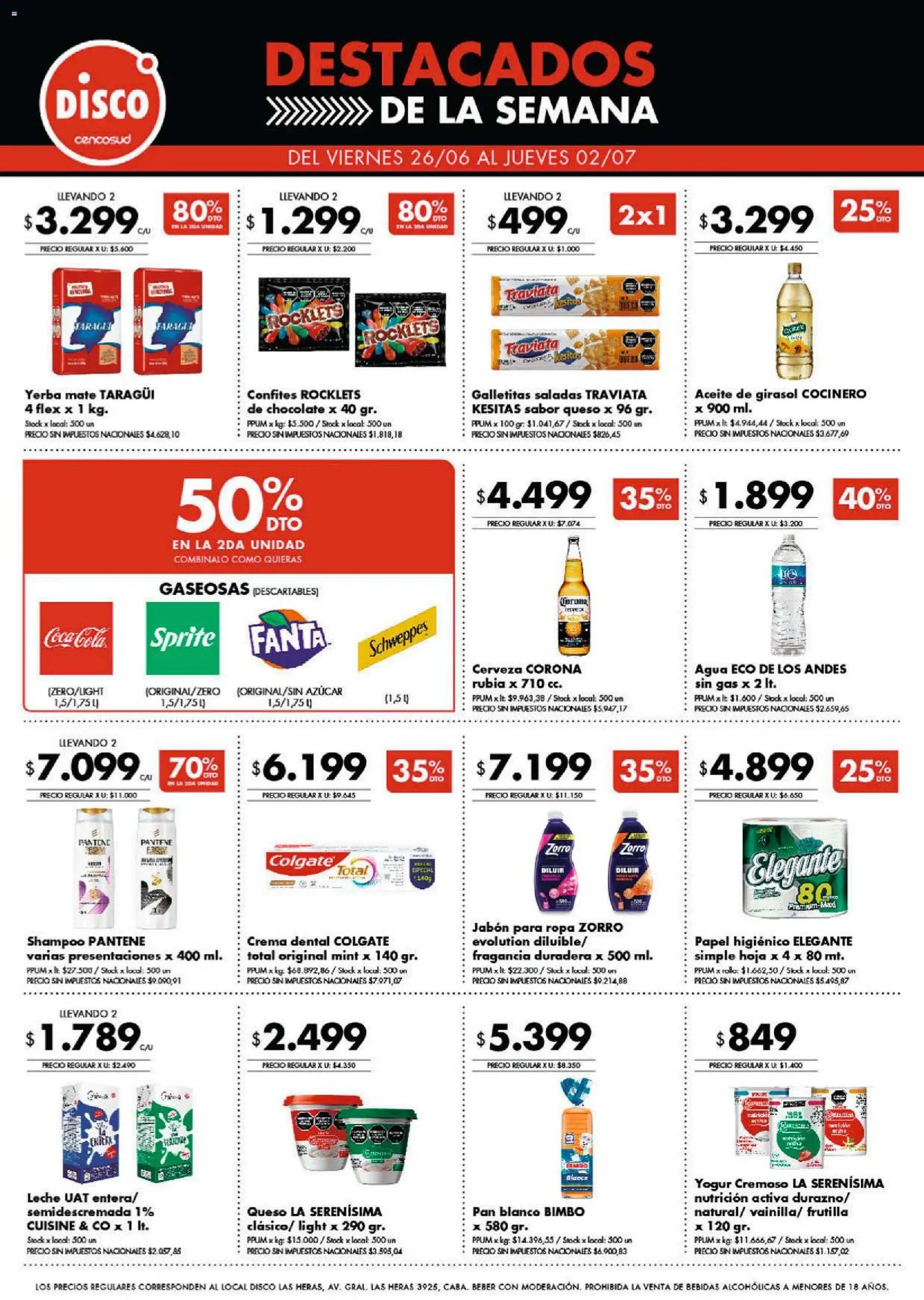 Disco - Destacados - Ofertas I Nacional │ válido desde el 25/06/2026 | Página: 1 | Productos: Mate, Galletitas, Fragancia, Chocolate