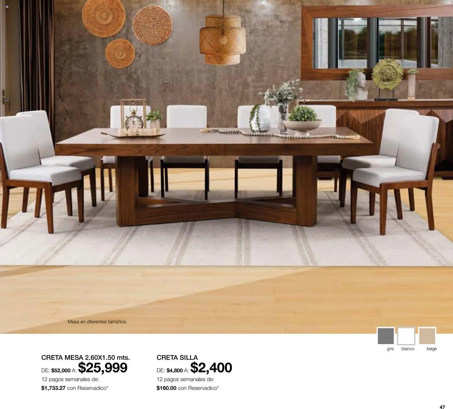 Nuevas ofertas de Muebles Dico válidas en toda la República Mexicana desde el 01/08/2026. ¡Encuentra las mejores ofertas en Muebles Dico catálogo! | Página: 47 | Productos: Silla, Mesa