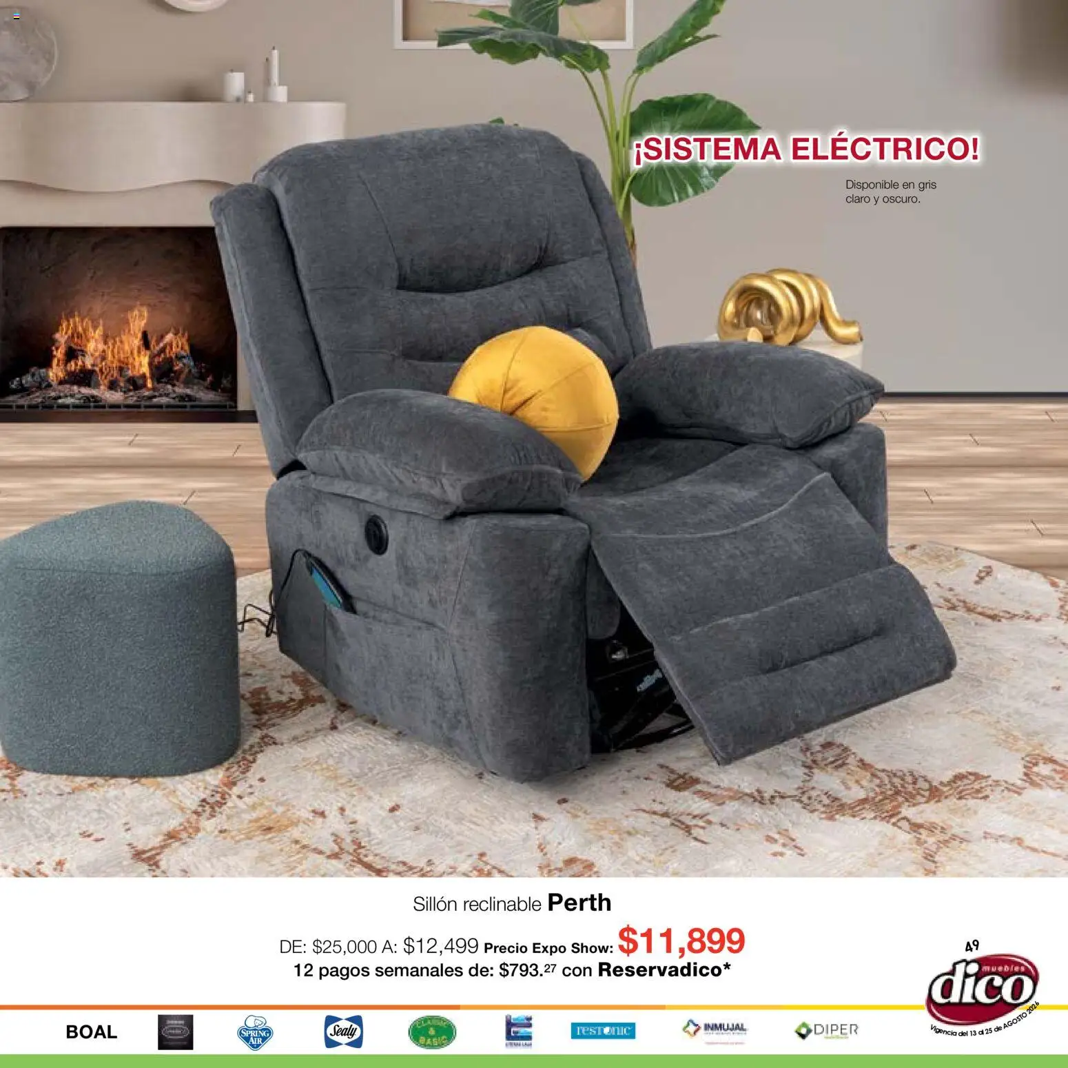 Nuevas ofertas de Muebles Dico válidas en toda la República Mexicana desde el 13/08/2026. ¡Encuentra las mejores ofertas en Muebles Dico catálogo Expo Show! | Página: 49 | Productos: Sillón