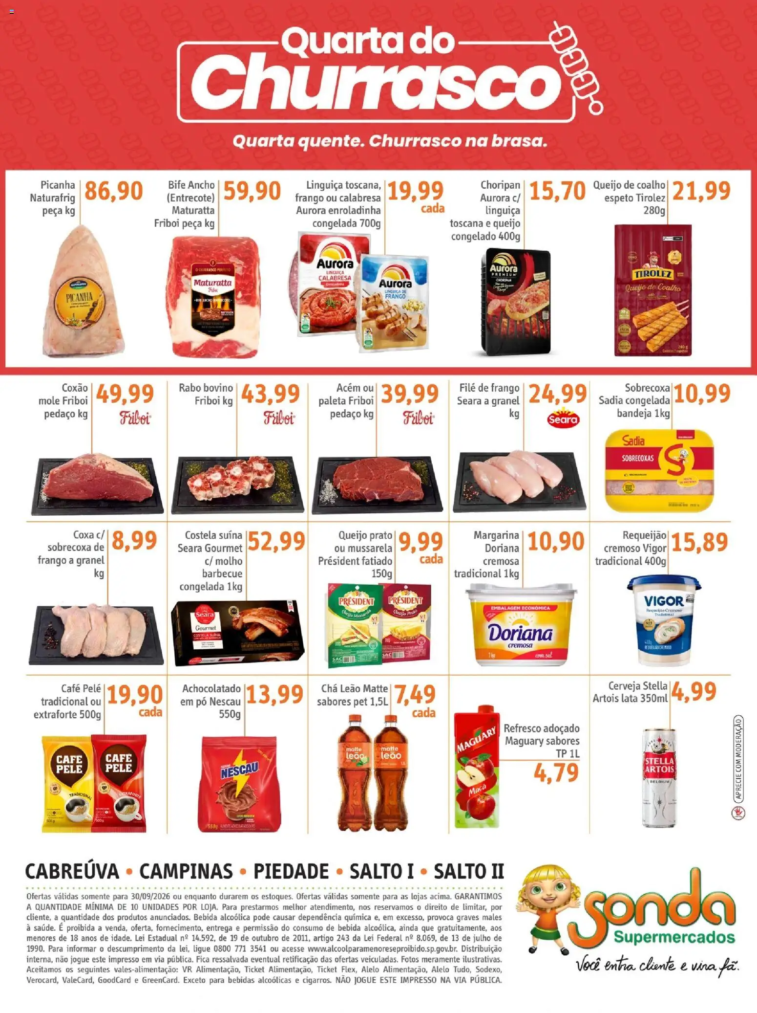 Sonda Folheto - válido de 30/09/2026 | Página: 4 | Produtos: Refresco, Acém, Queijo, Bandeja