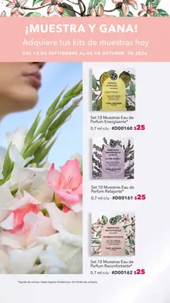 Vista previa de Yves Rocher catálogo Muestra y gana, nuevo folleto de la tienda, válido en México a partir del 15/09/2026