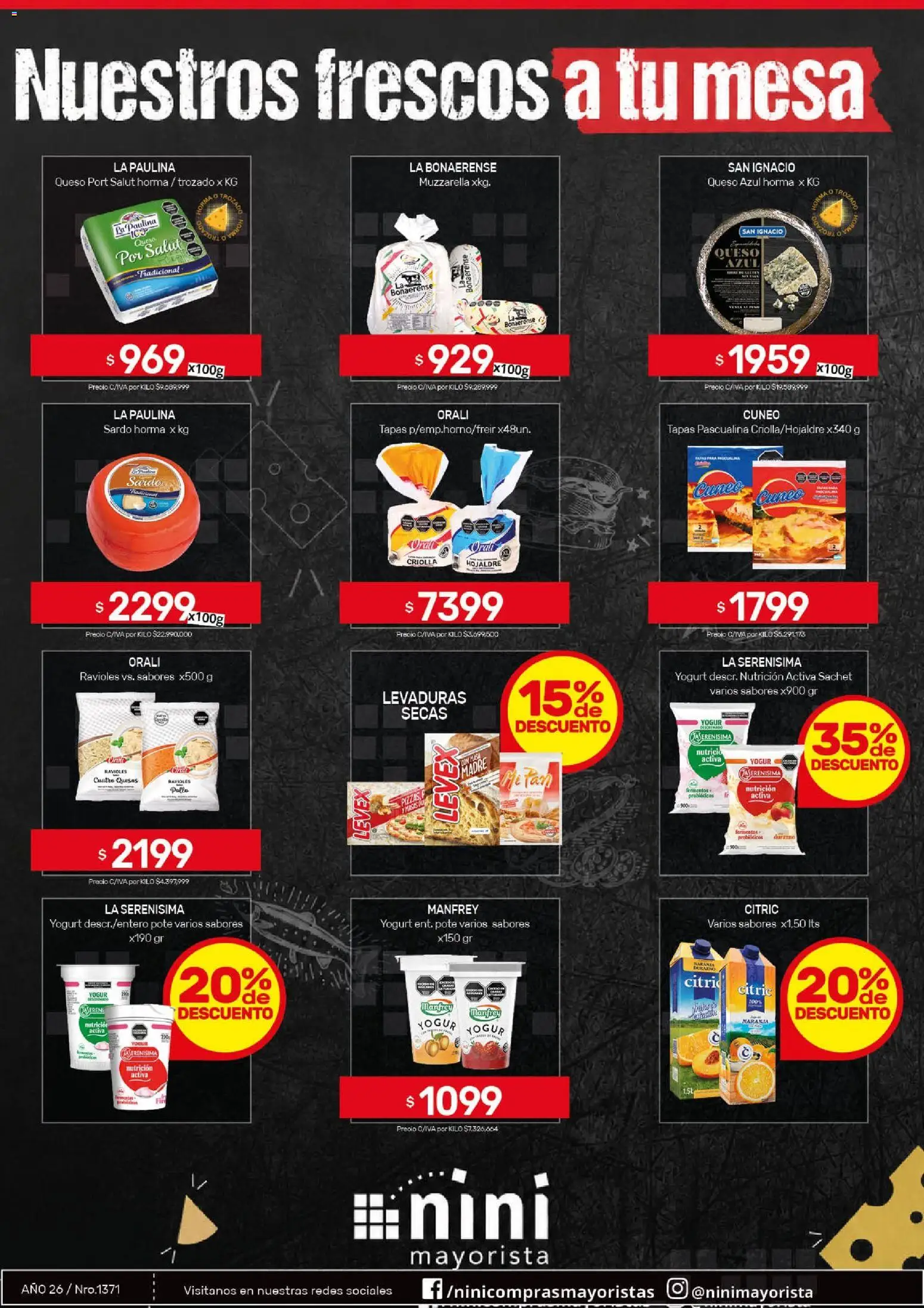 NINI Mayorista ofertas │ válido desde el 05/08/2026 | Página: 2 | Productos: Mesa, Durazno, Muzzarella, Queso