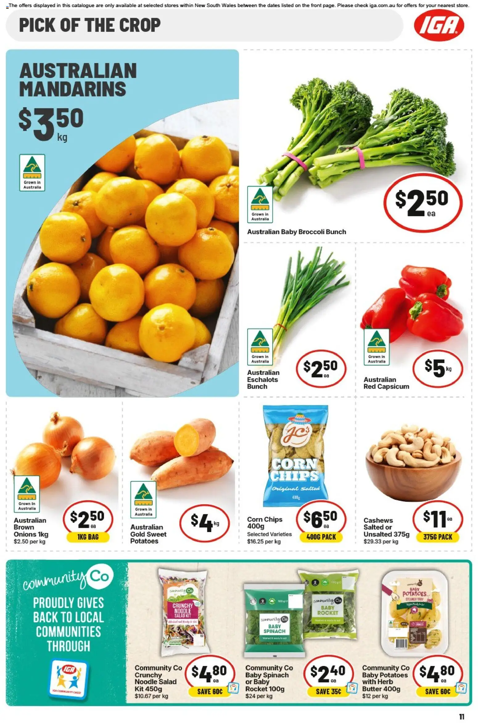 IGA catalogue - valid from 12/08/2026 | Page: 11 | Products: Salad, Onions, Spinach, Bag