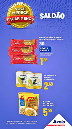 Apoio Mineiro - Ofertas da semana - Pré-Visualização do folheto da loja Apoio Mineiro, válido de 27/07/2026 | Página: 9 | Produtos: Espaguete, Milho verde, Massa, Batata palha