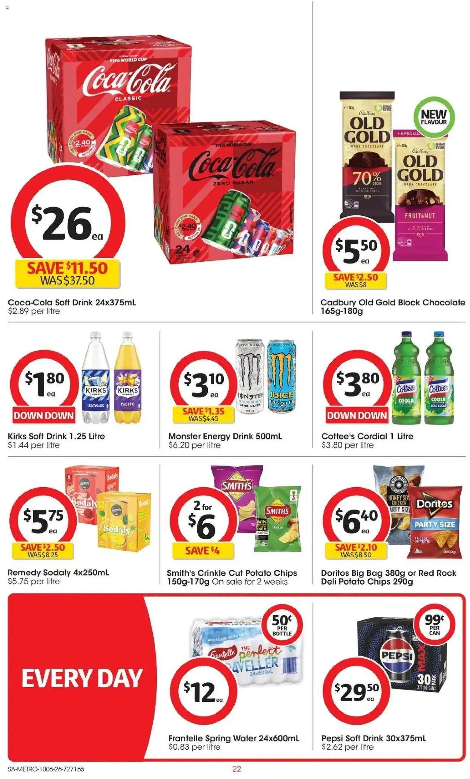 Coles catalogue - valid from 09.06.2026 | Page: 22 | Products: Honey, Coca Cola, Pepsi, Sugar