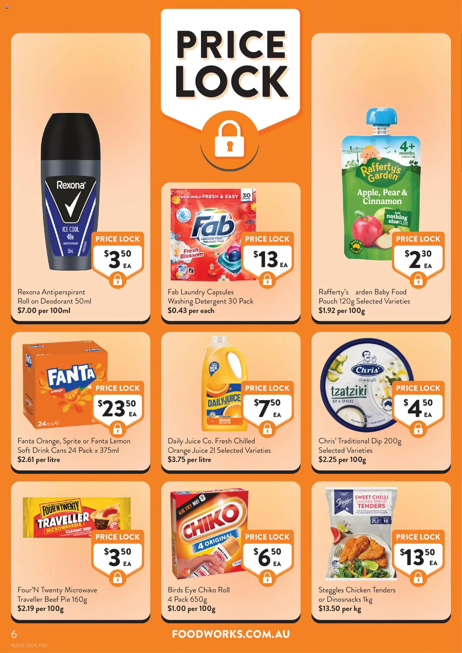 Foodworks catalogue - valid from 03.06.2026 | Page: 6 | Products: Juice, Chicken, Antiperspirant, Baby food