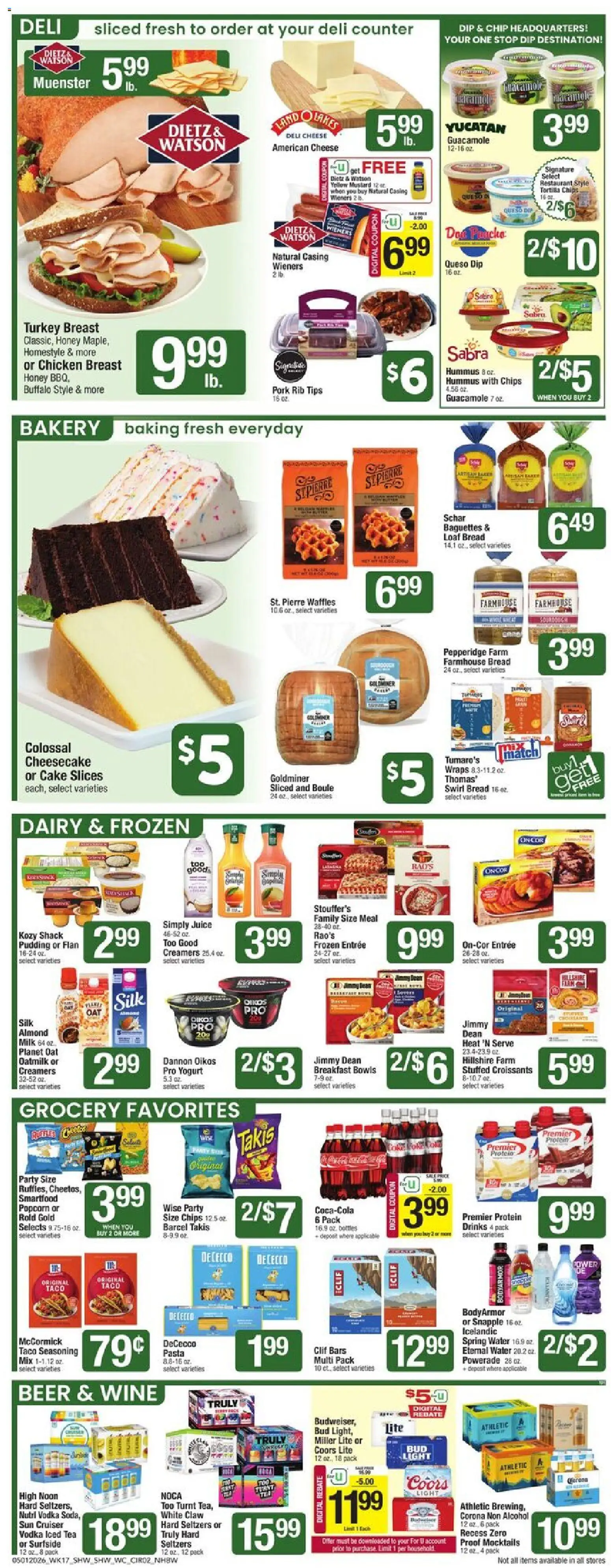 Shaw's Weekly Ad - NH - valid from 01.05.2026 | Page: 2 | Products: Juice, Beer, Vodka, Cheesecake