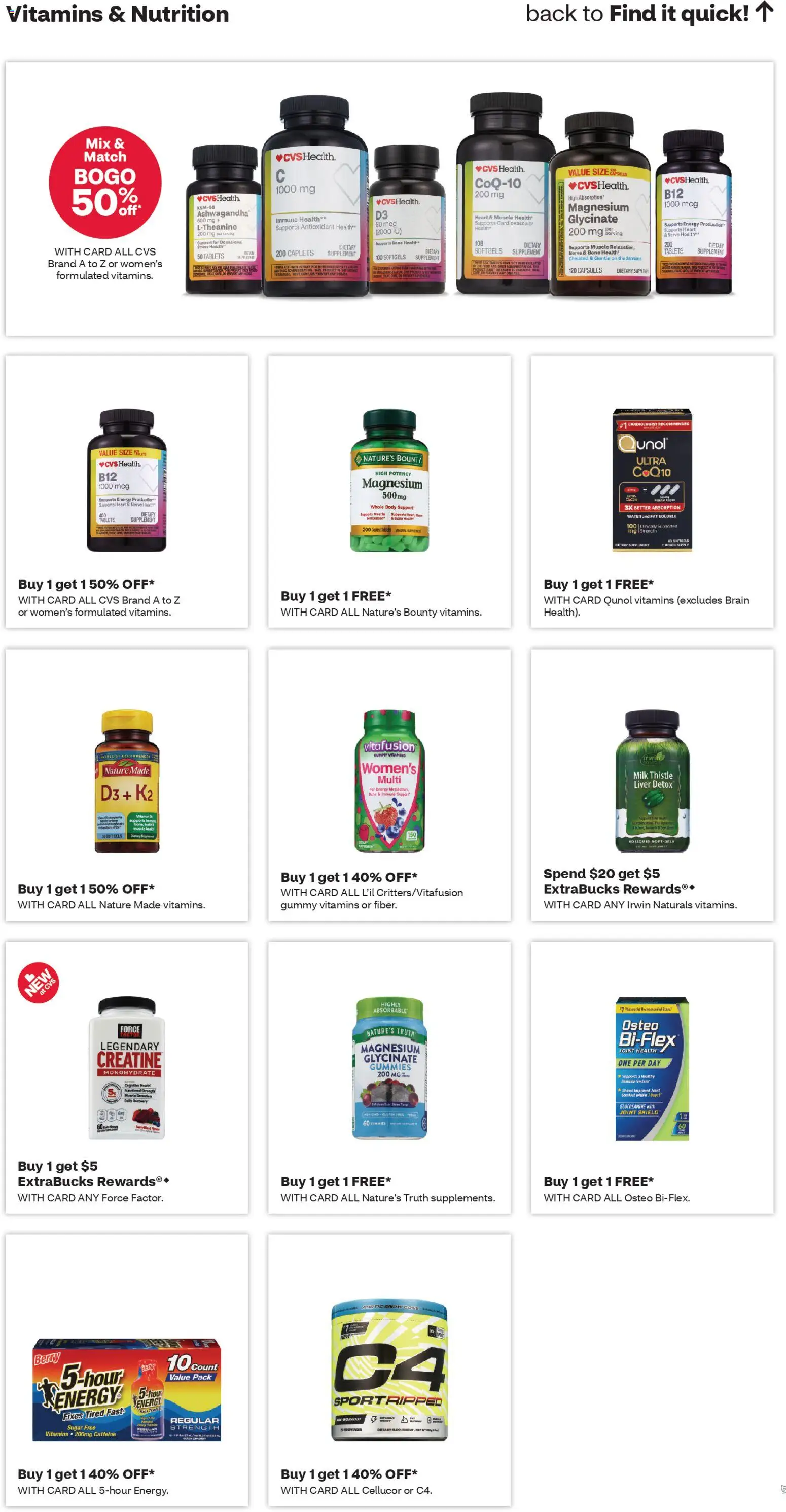CVS Pharmacy Weekly Ad - WA - valid from 15.03.2026 | Page: 9 | Products: Creatine, Milk, Water, Sugar