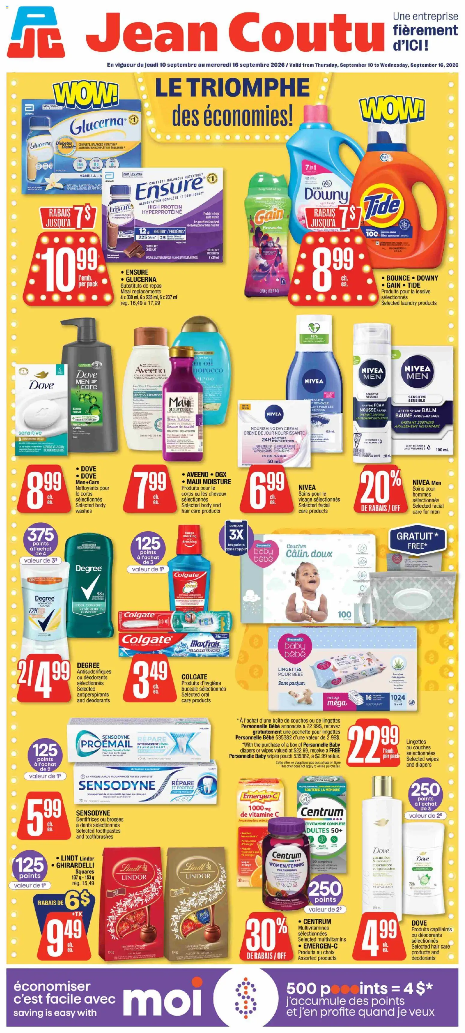Jean Coutu flyer valid from Sep 10, 2026 | Page: 1 | Products: Foam, Cucumber, Box, Oil
