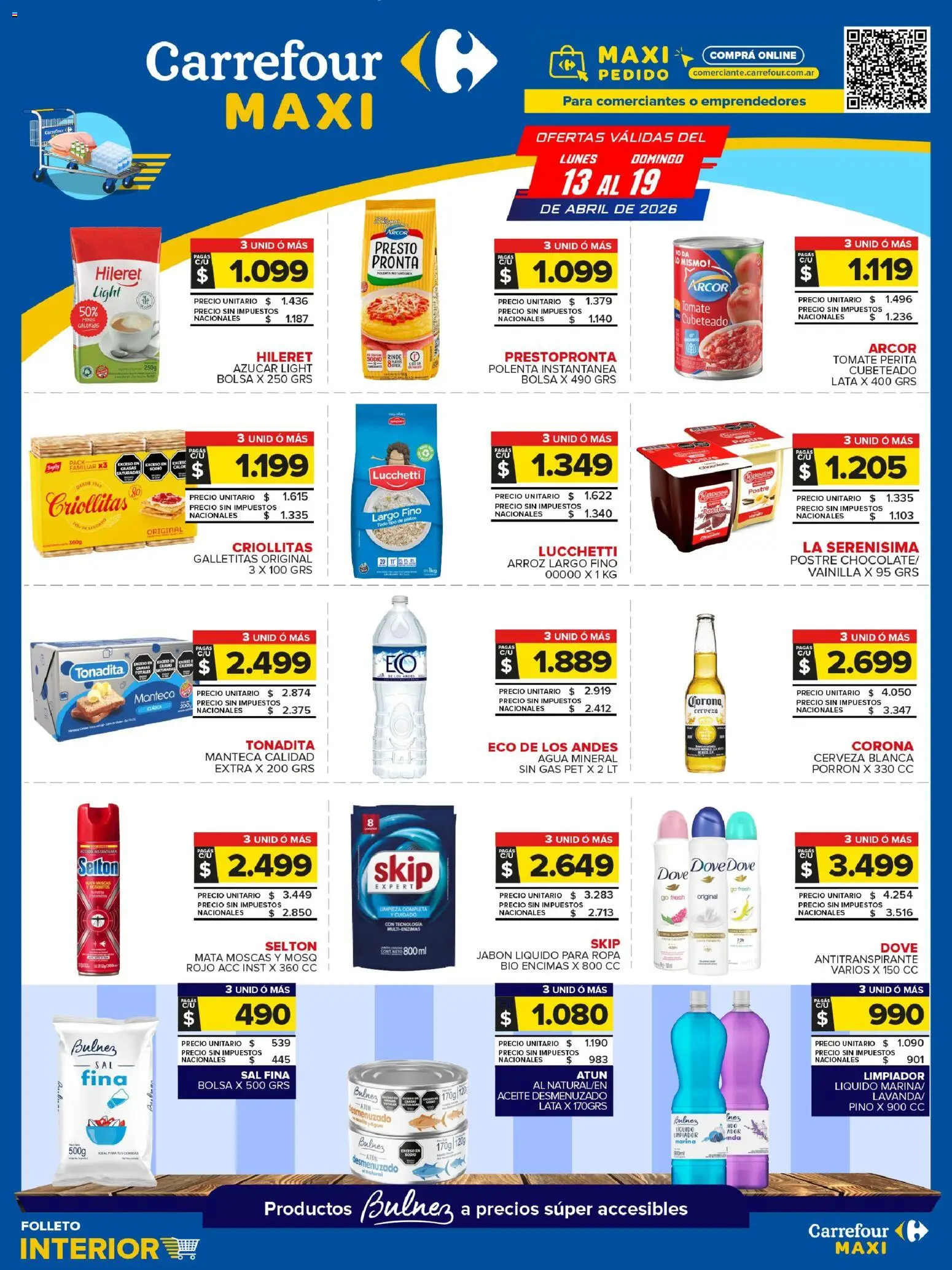 Carrefour Maxi catálogo │ válido desde el 13.04.2026 | Página: 1 | Productos: Galletitas, Jabón líquido, Ropa, Arroz