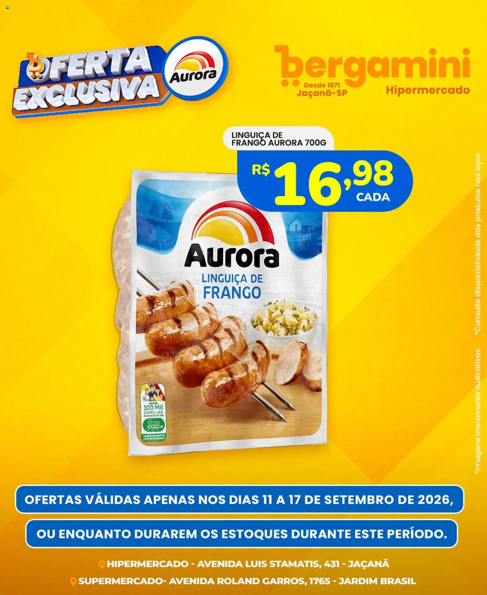 Supermercado Bergamini Folheto - válido de 11/09/2026 | Página: 2 | Produtos: Linguiça, Frango