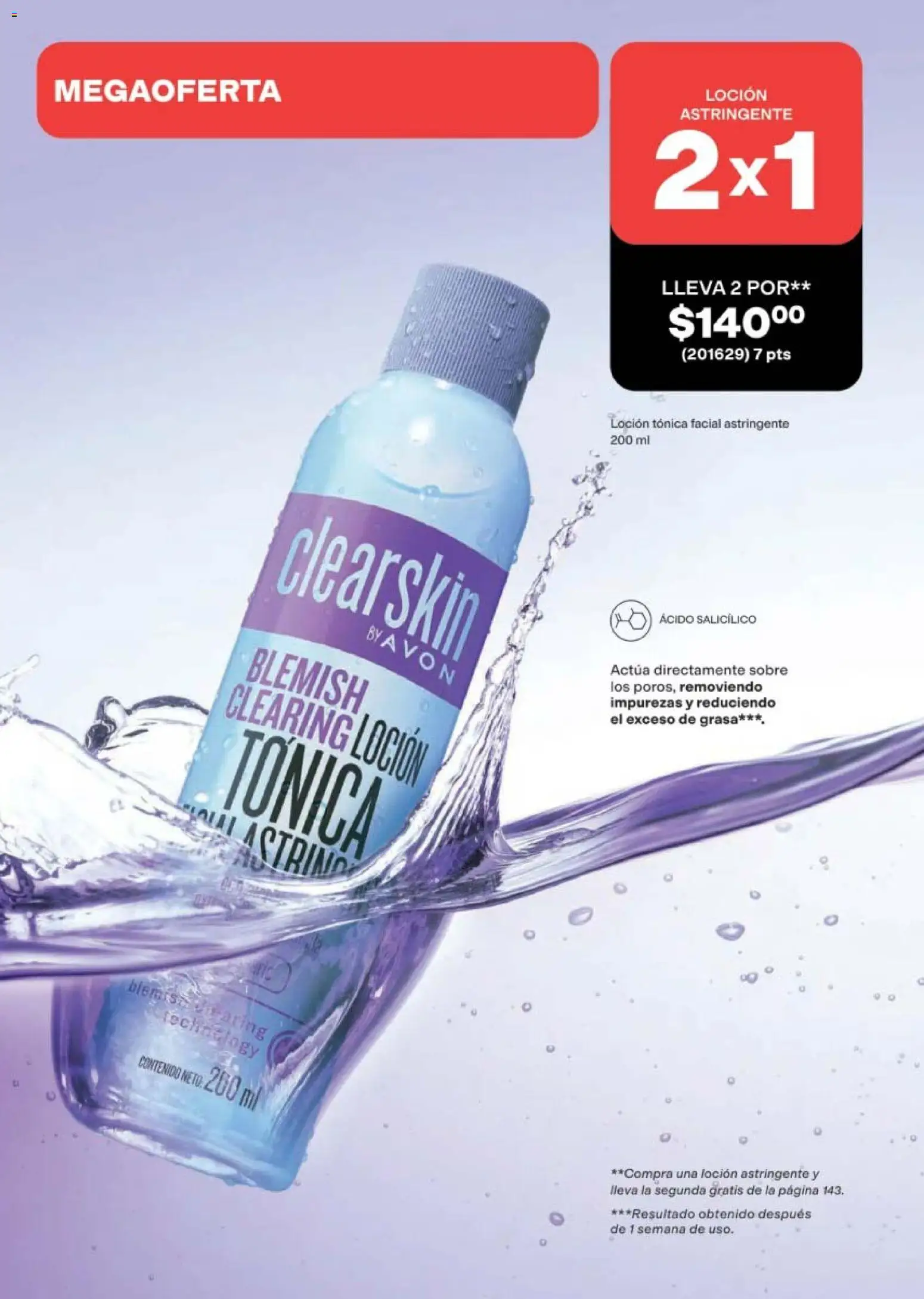 Nuevas ofertas de AVON válidas en toda la República Mexicana desde el 24.04.2026. ¡Encuentra las mejores ofertas en AVON campaña 7 2026! | Página: 143 | Productos: Loción, Toner, Sobre