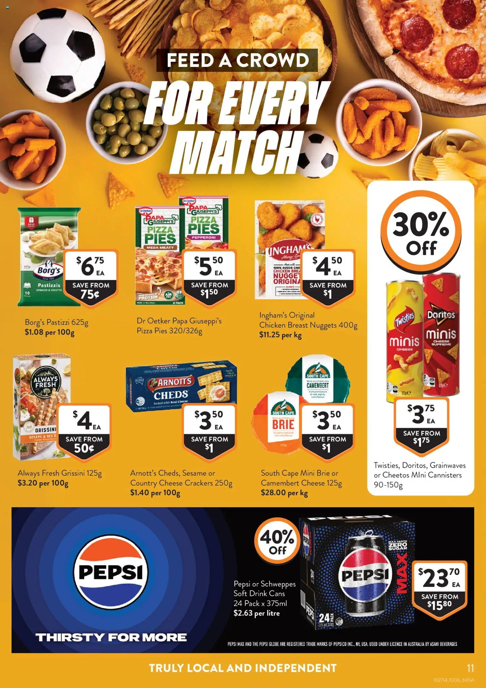 Foodworks catalogue - valid from 10.06.2026 | Page: 11 | Products: Crackers, Chicken, Pepsi, Pepsi Max