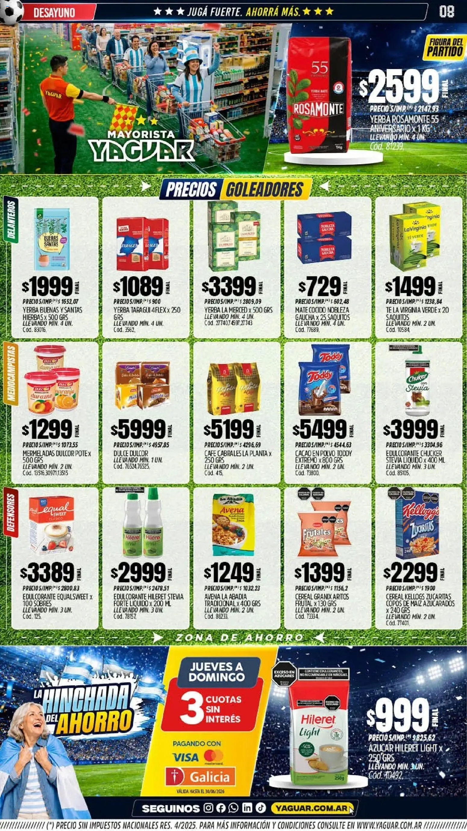 Yaguar - Oferta Semanal Mar del Plata │ válido desde el 08.06.2026 | Página: 8 | Productos: Mate, Edulcorante, Maiz, Cacao