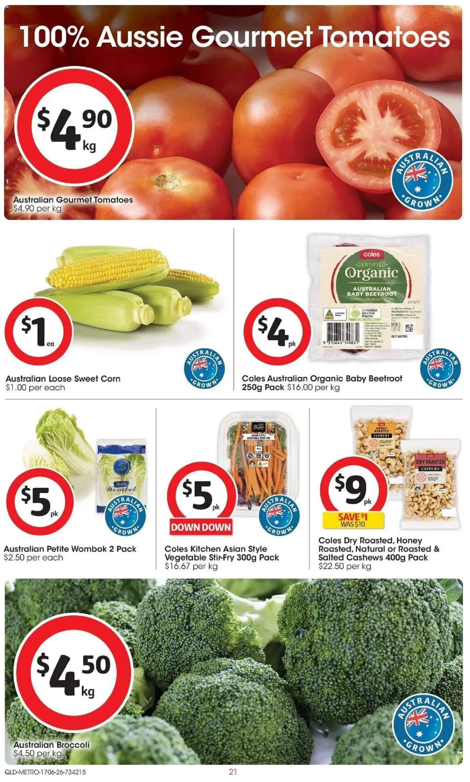 Coles catalogue - valid from 17.06.2026 | Page: 21 | Products: Honey, Tomatoes, Beetroot