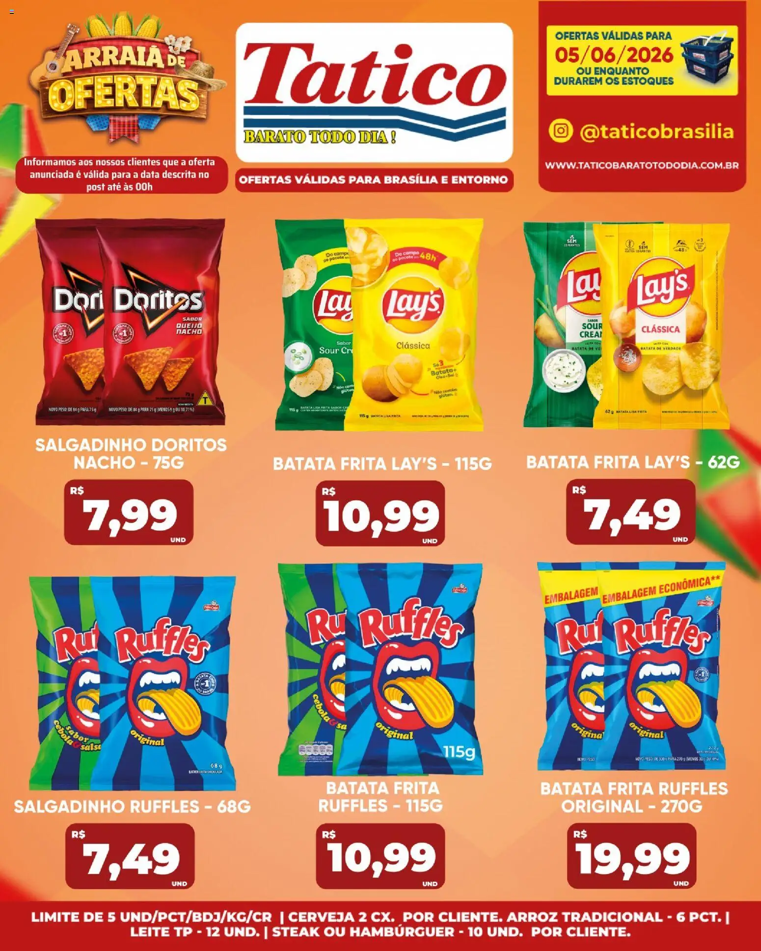 Tatico Folheto - válido de 05.06.2026 | Página: 19 | Produtos: Leite, Queijo, Batata, Batata frita
