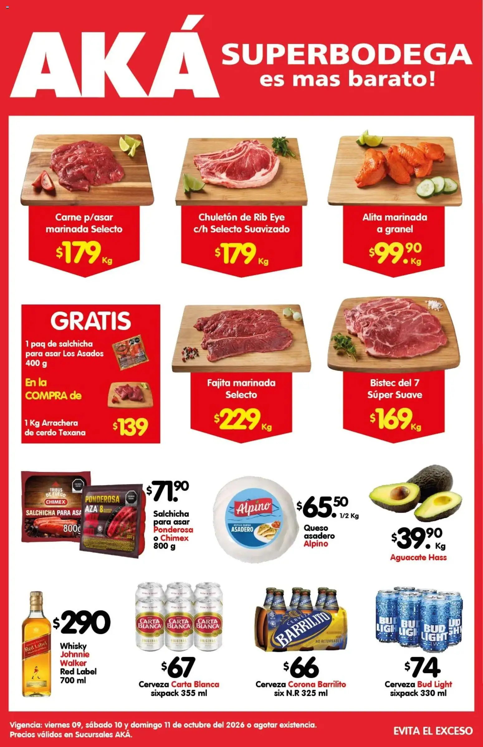 Nuevas ofertas de Arteli válidas en toda la República Mexicana desde el 09/10/2026. ¡Encuentra las mejores ofertas en Arteli folleto Carnita Asada Aká Superbodegas! | Página: 1