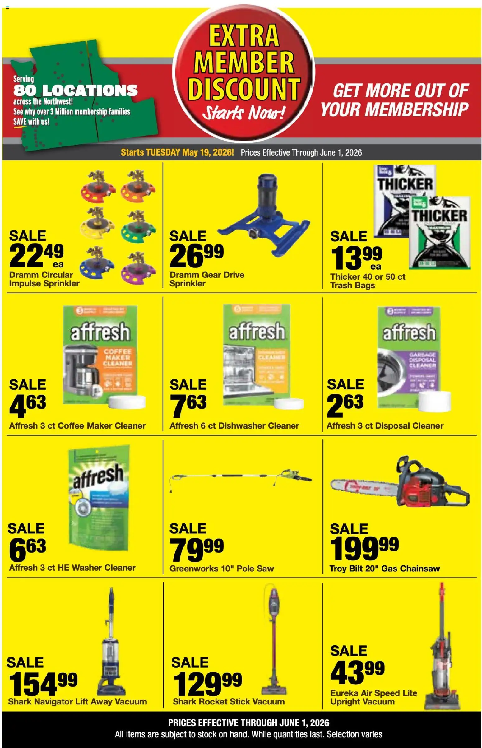 Bi-Mart Extra Member Discount - valid from 19.05.2026 | Page: 2 | Products: Vacuum, Chainsaw, Dishwasher, Coffee maker