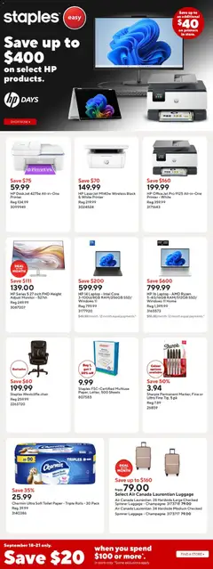 Preview of Staples weekly flyer from shop Staples valid from Sep 18, 2026