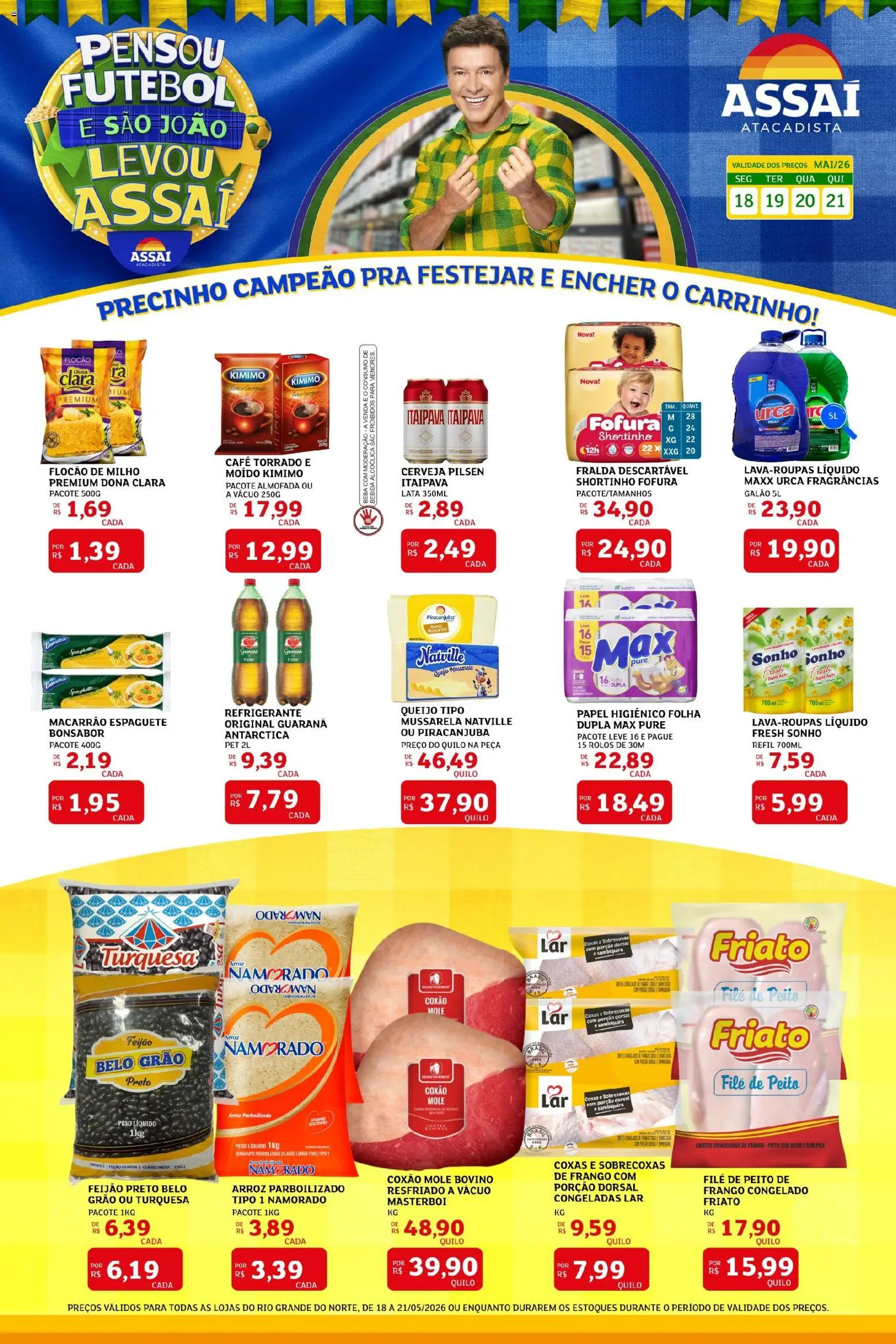 Assaí Atacadista Folheto - válido de 18.05.2026 | Página: 1 | Produtos: Espaguete, Feijão, Guaraná, Macarrão