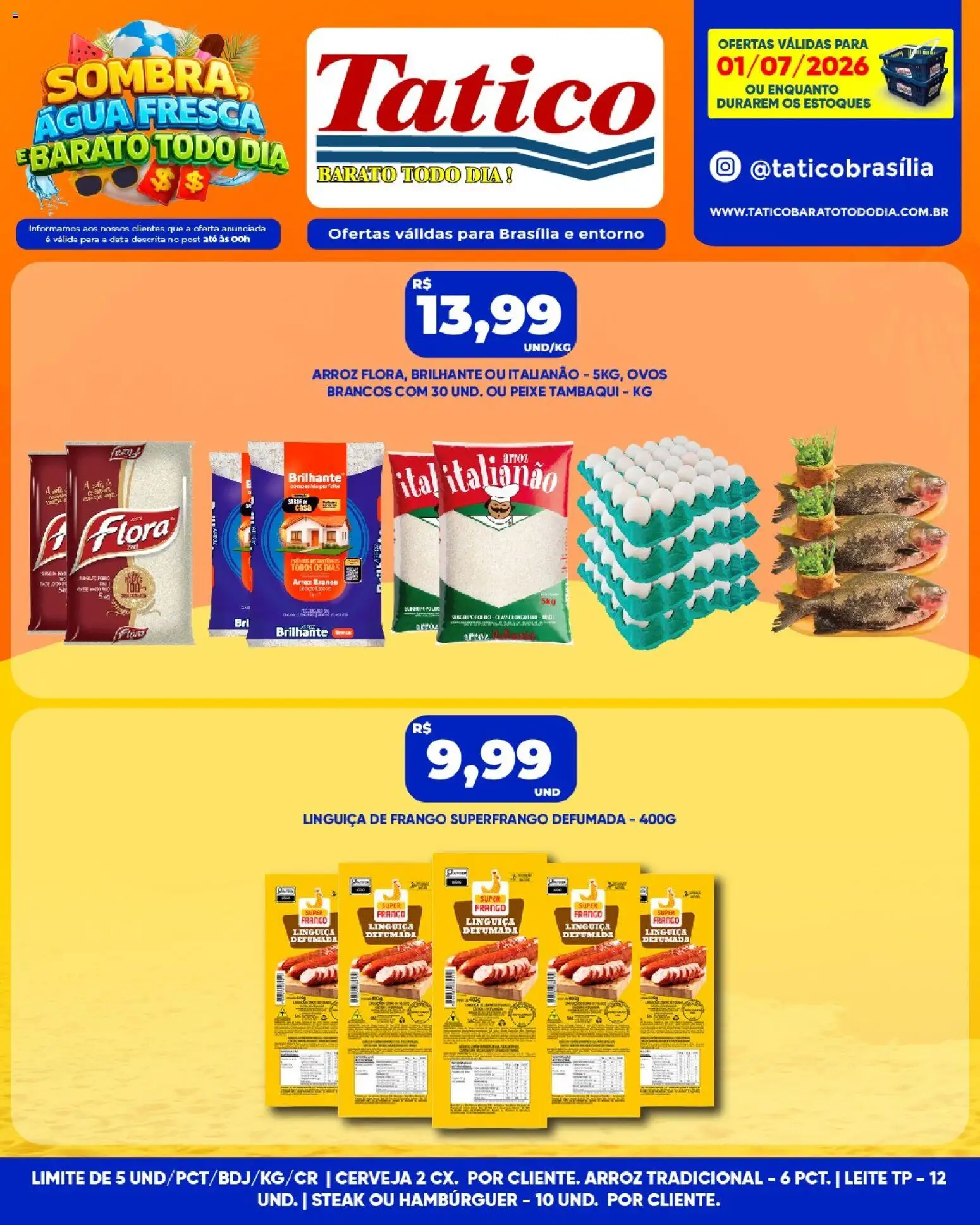 Tatico Folheto - válido de 01/07/2026 | Página: 7 | Produtos: Linguiça, Leite, Ovos, Frango