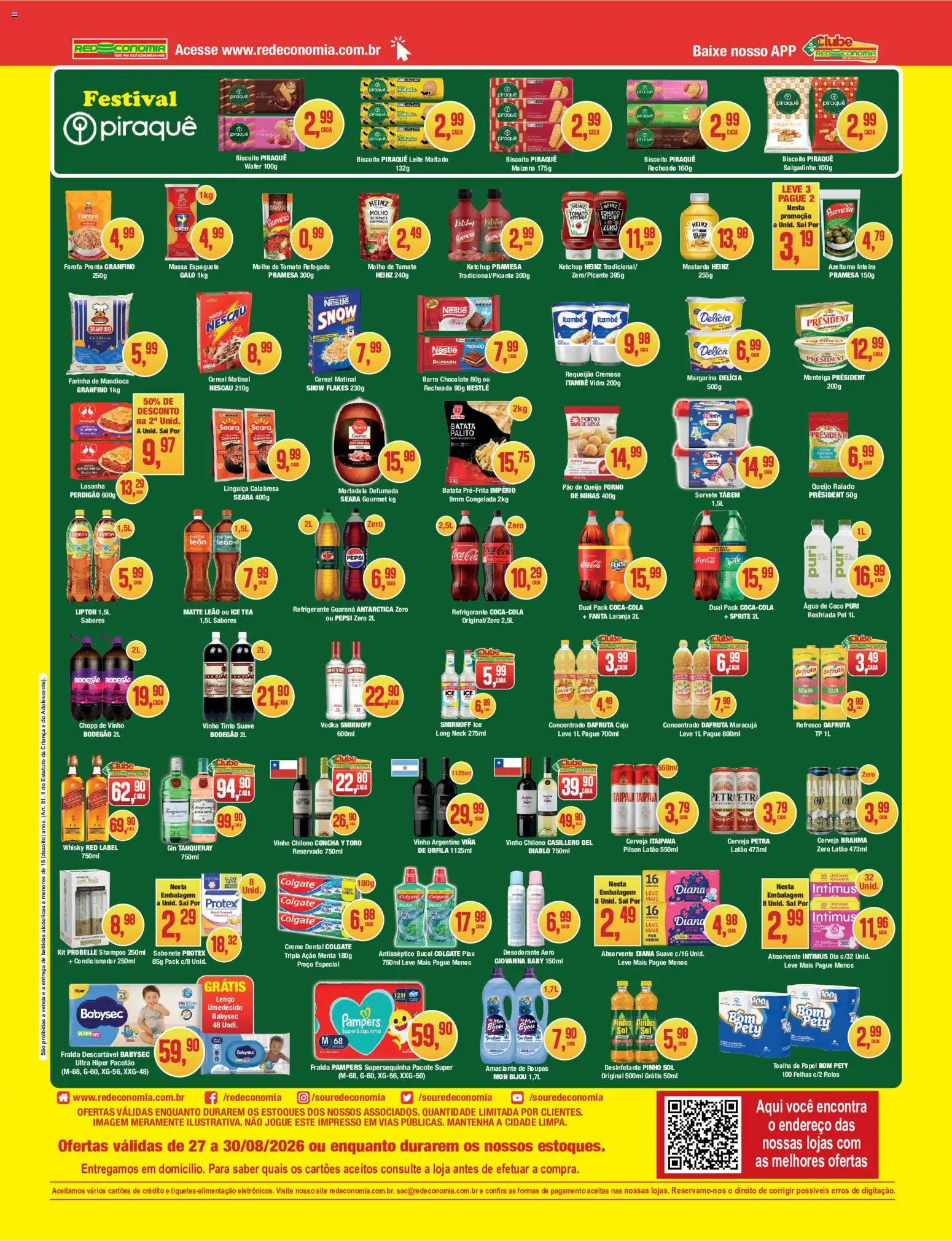 RedEconomia Folheto - válido de 27/08/2026 | Página: 2 | Produtos: Desodorante, Vinho tinto, Lasanha, Batata