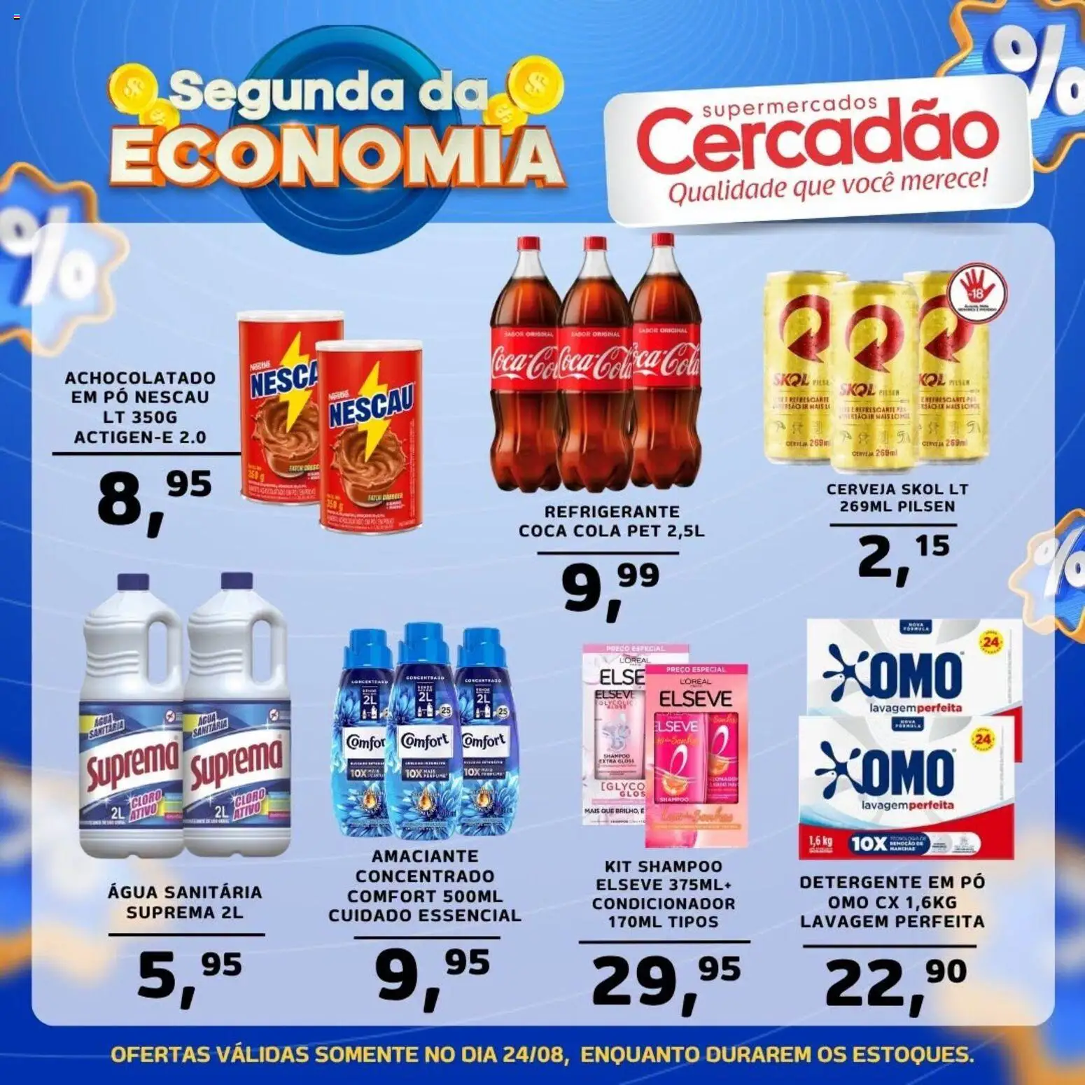 Cercadão Folheto - válido de 24/08/2026 | Página: 2 | Produtos: Pó, Achocolatado, Amaciante, Água sanitária