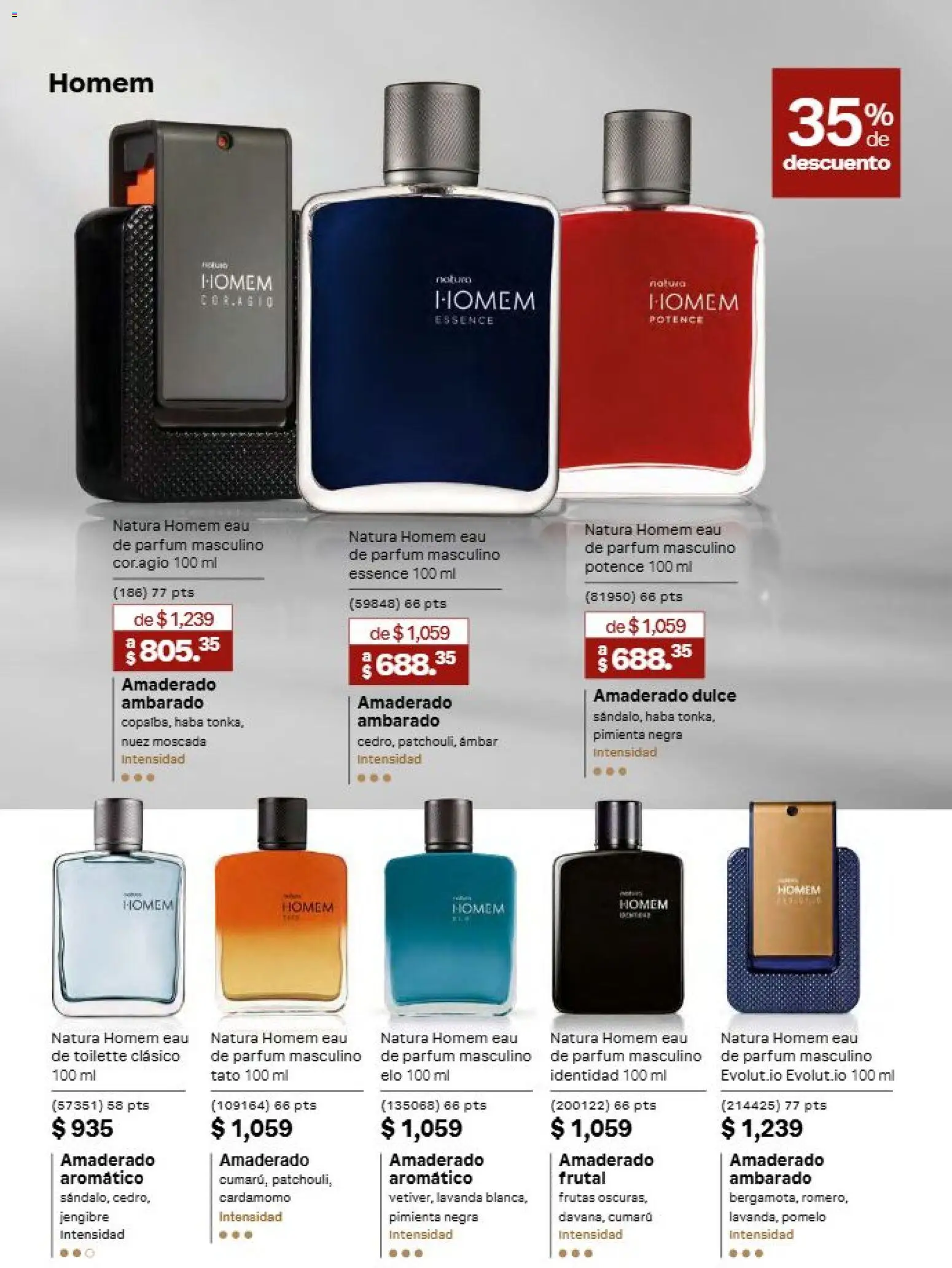 Nuevas ofertas de Natura válidas en toda la República Mexicana desde el 31/07/2026. ¡Encuentra las mejores ofertas en Natura campaña 12 2026! | Página: 33 | Productos: Pimienta, Nuez, Dulce, Eau de toilette