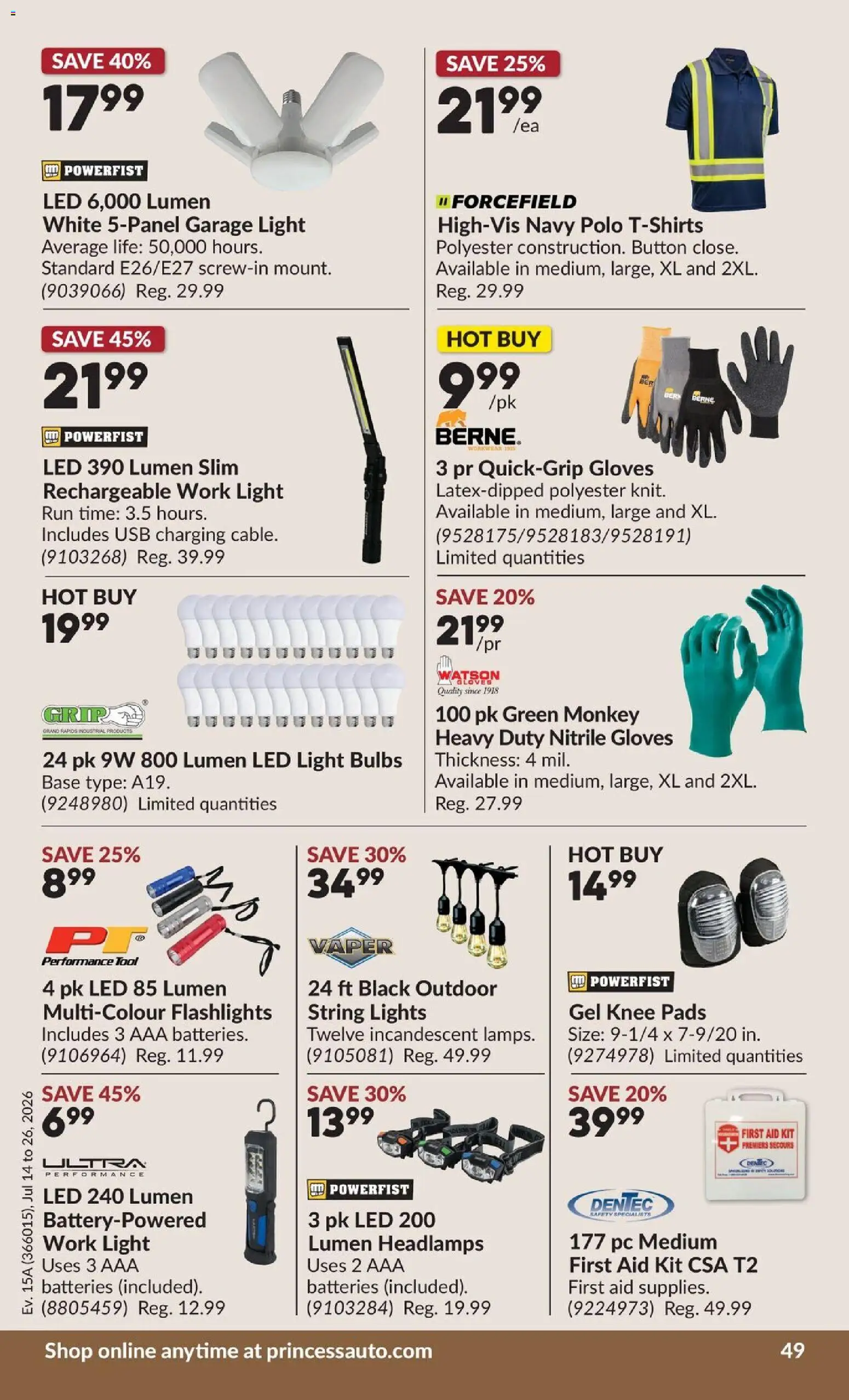 Princess Auto flyer valid from Jul 14, 2026 | Page: 62 | Products: Gloves, PC